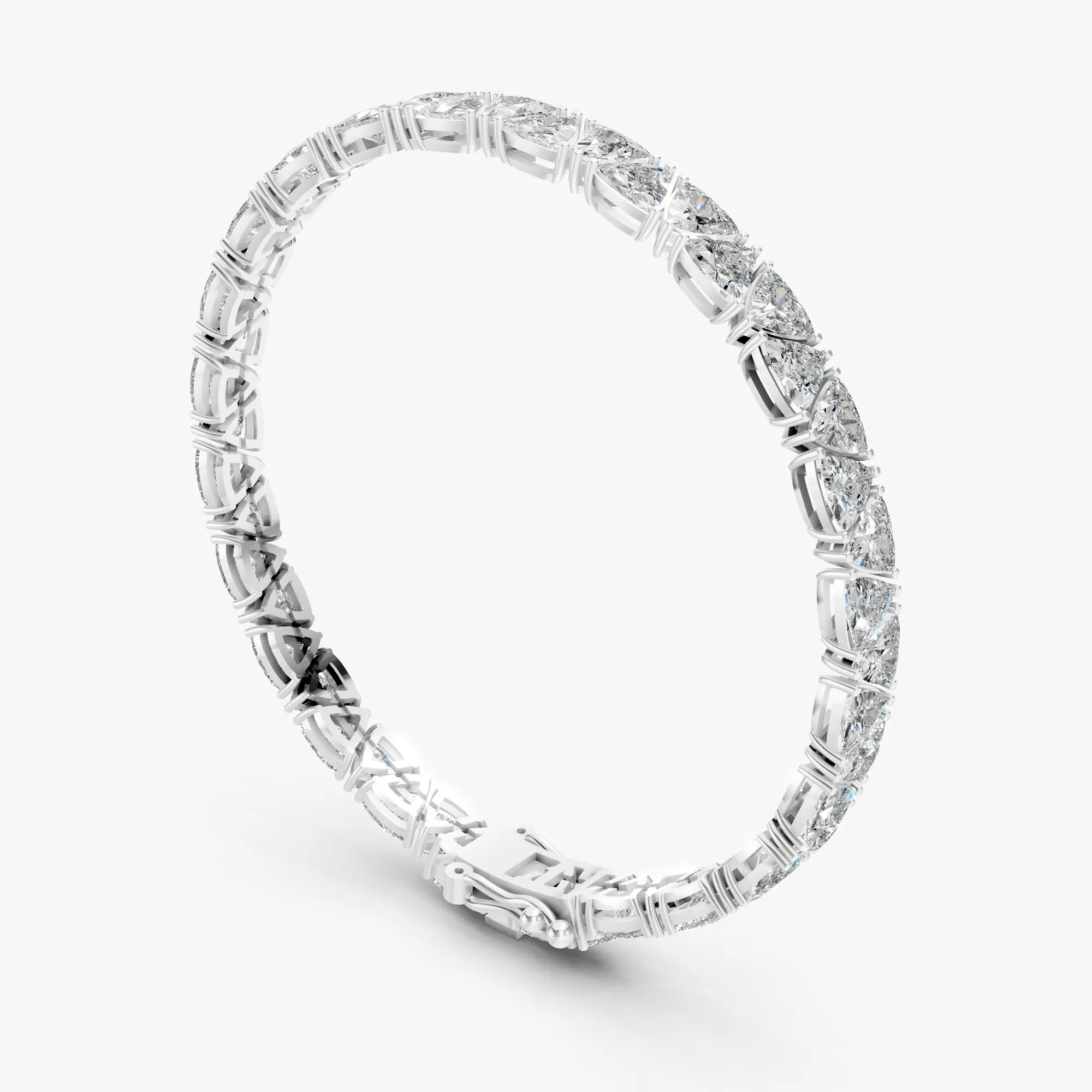 Trillion tennis bracelet, view 3, enlarged