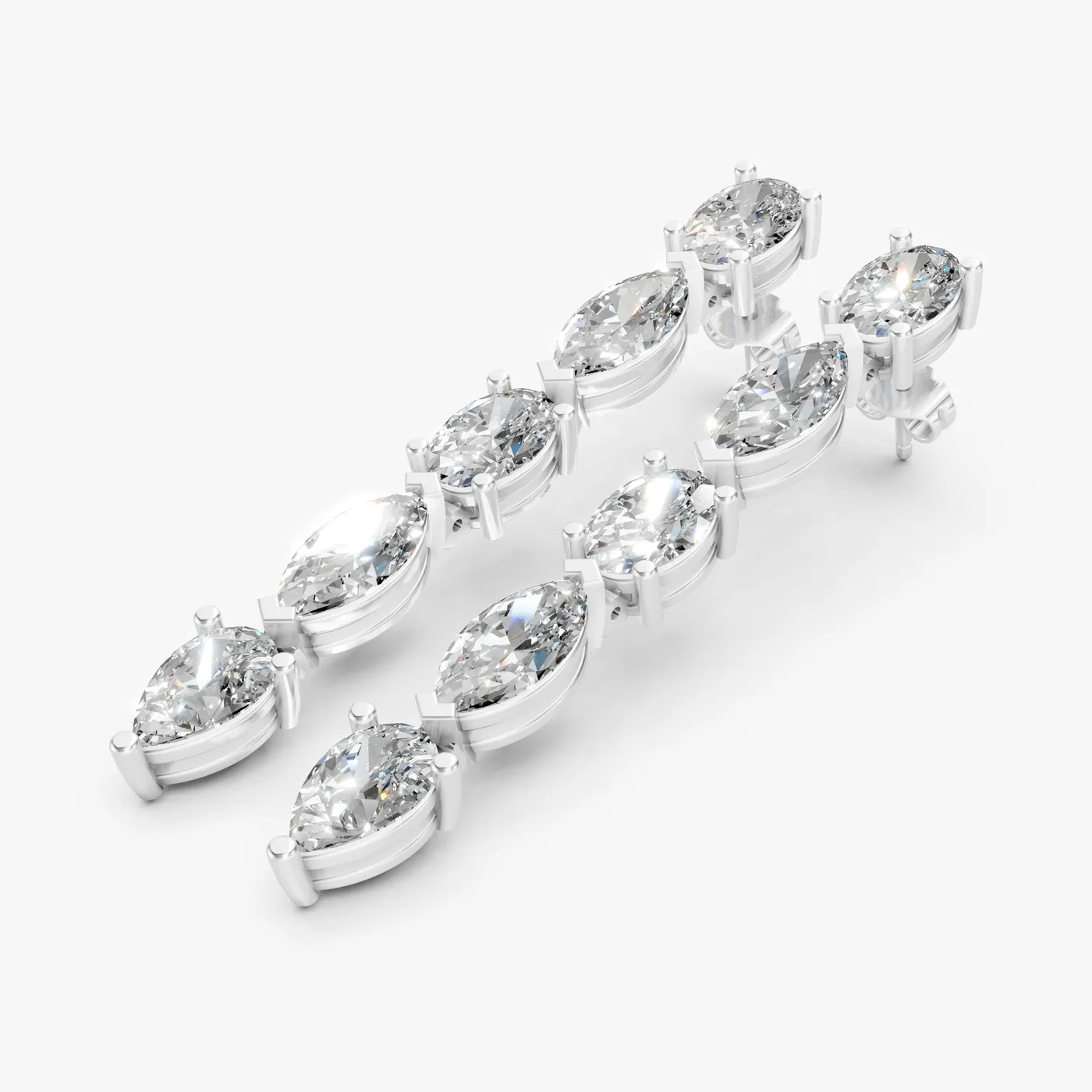 Meridian linear drops, 14k white gold
