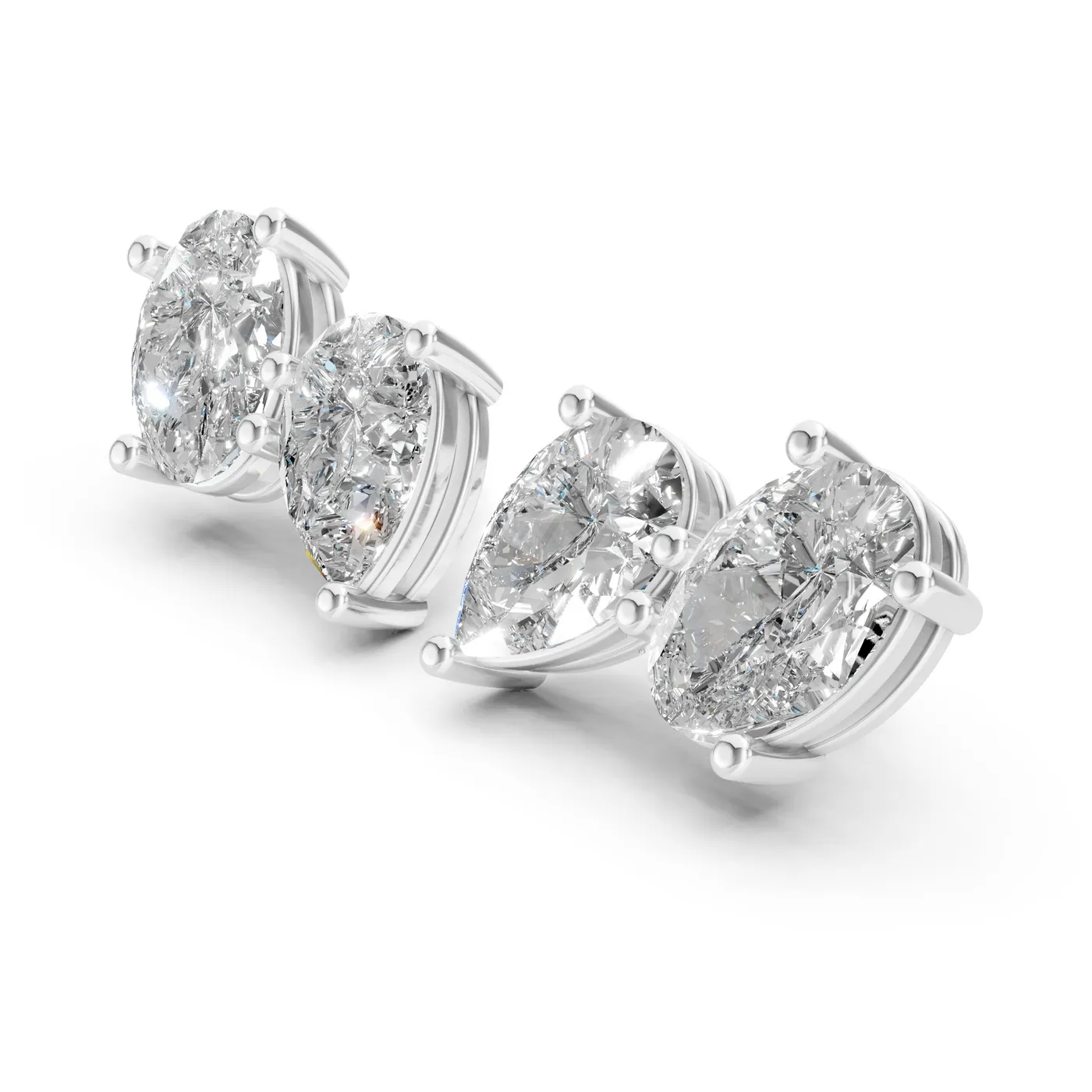 Aether toi et moi studs, 14k white gold