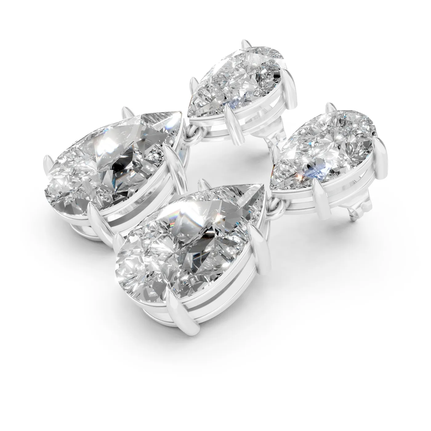 Alva pear drops, 14k white gold