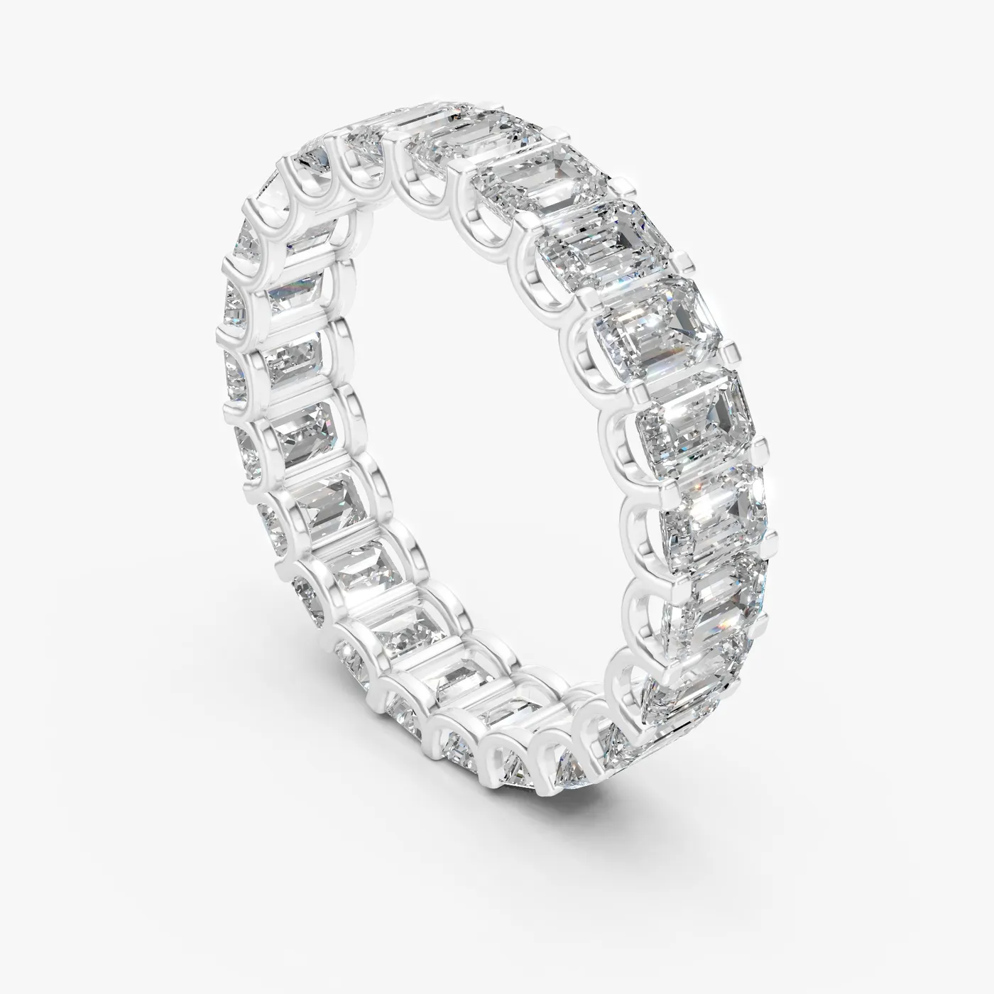 Orion emerald eternity band, 14k white gold