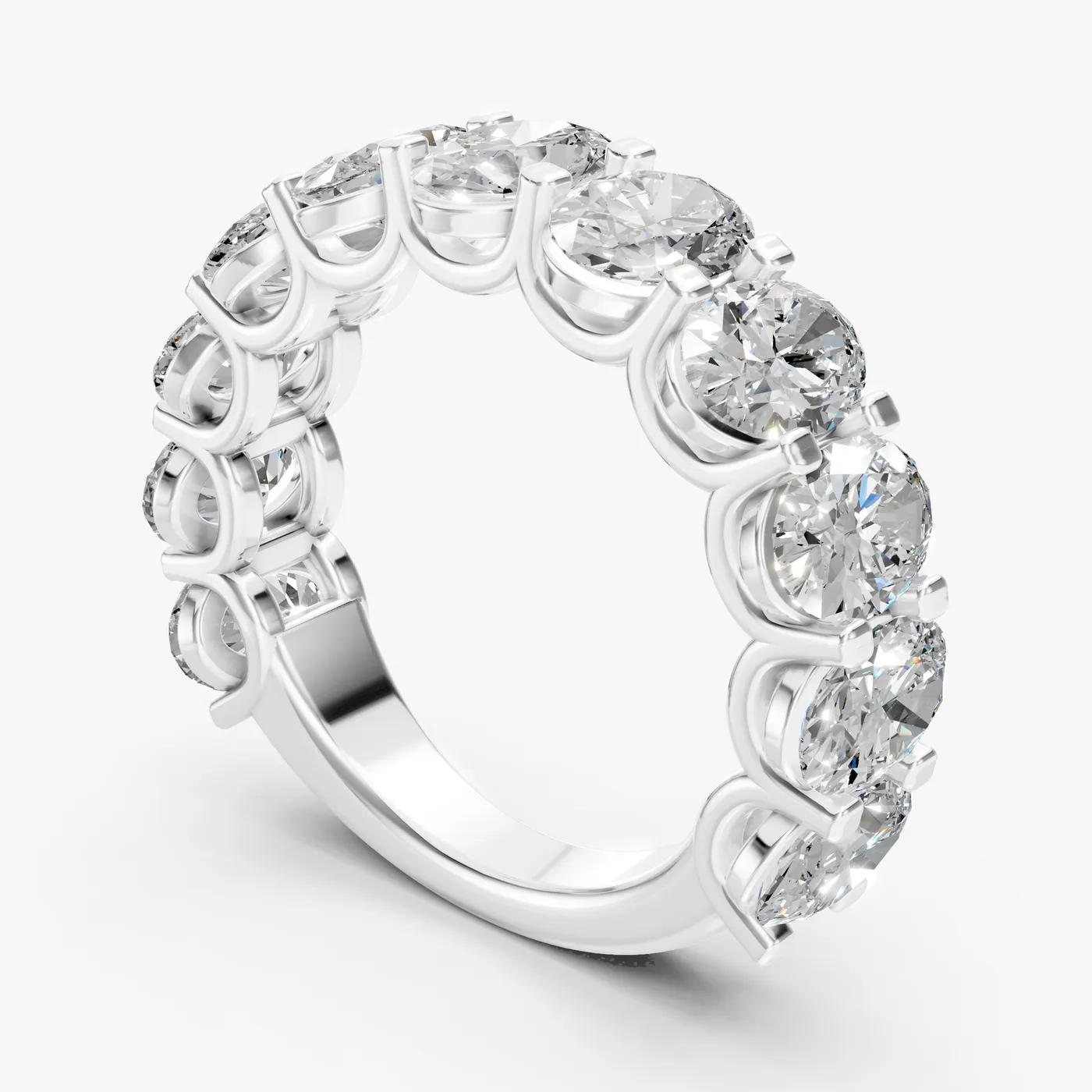 Caelum half-eternity band, 14k white gold