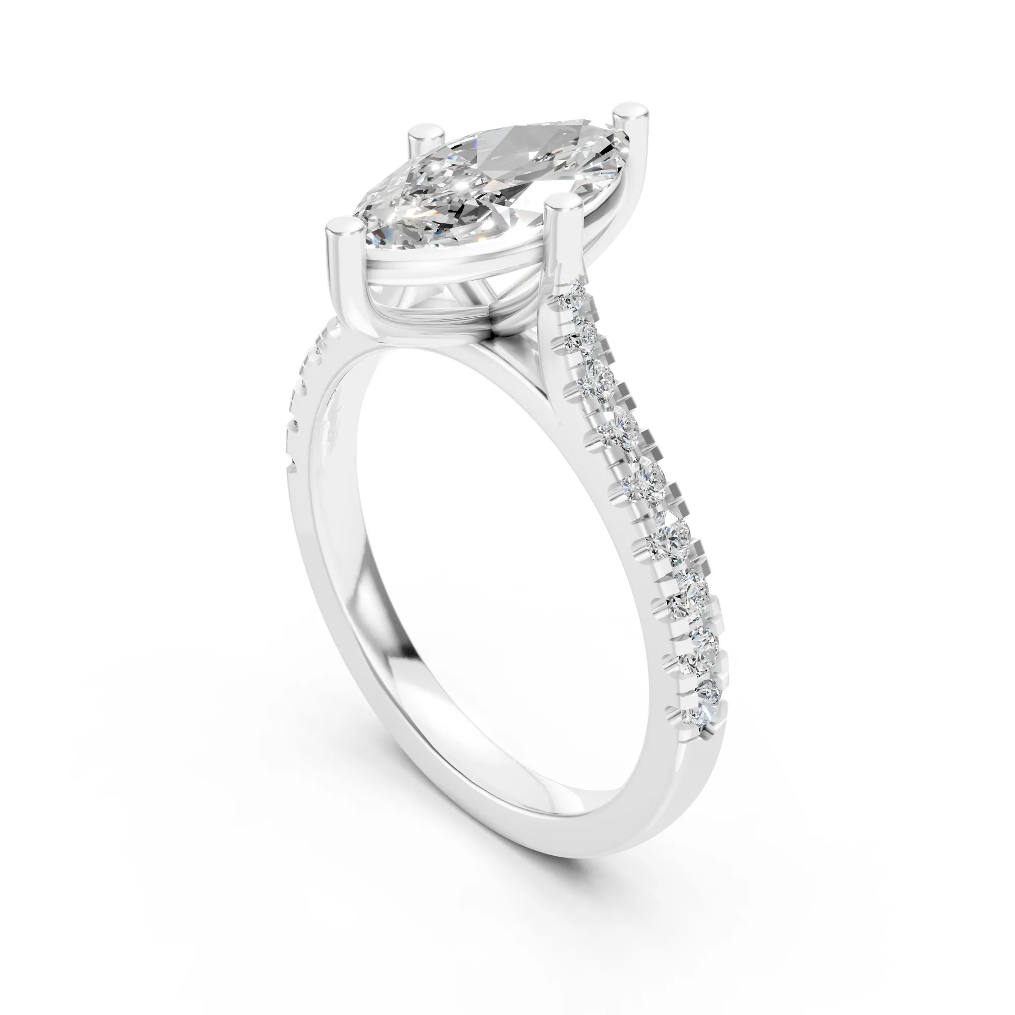 Aura grandiose marquise solitaire ring, view 3, enlarged