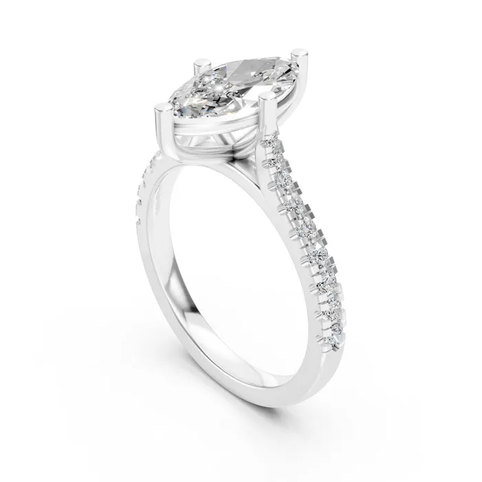 Aura grandiose marquise solitaire ring, view 3