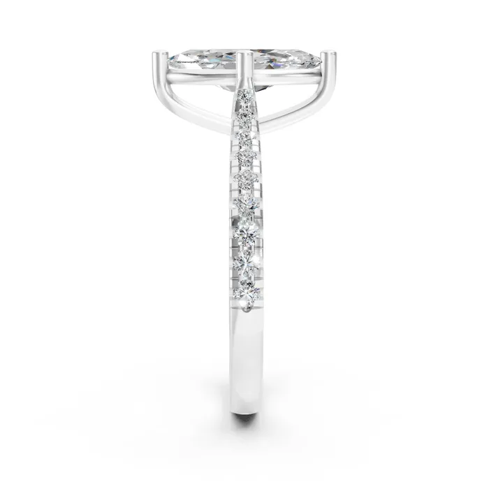 Aura grandiose marquise solitaire ring, view 4