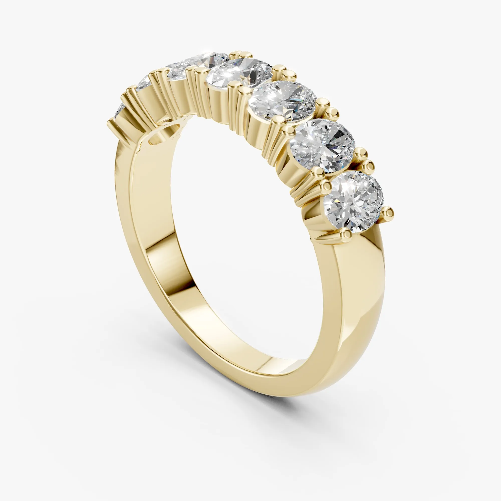Caelum half-eternity oval band, view 3, enlarged