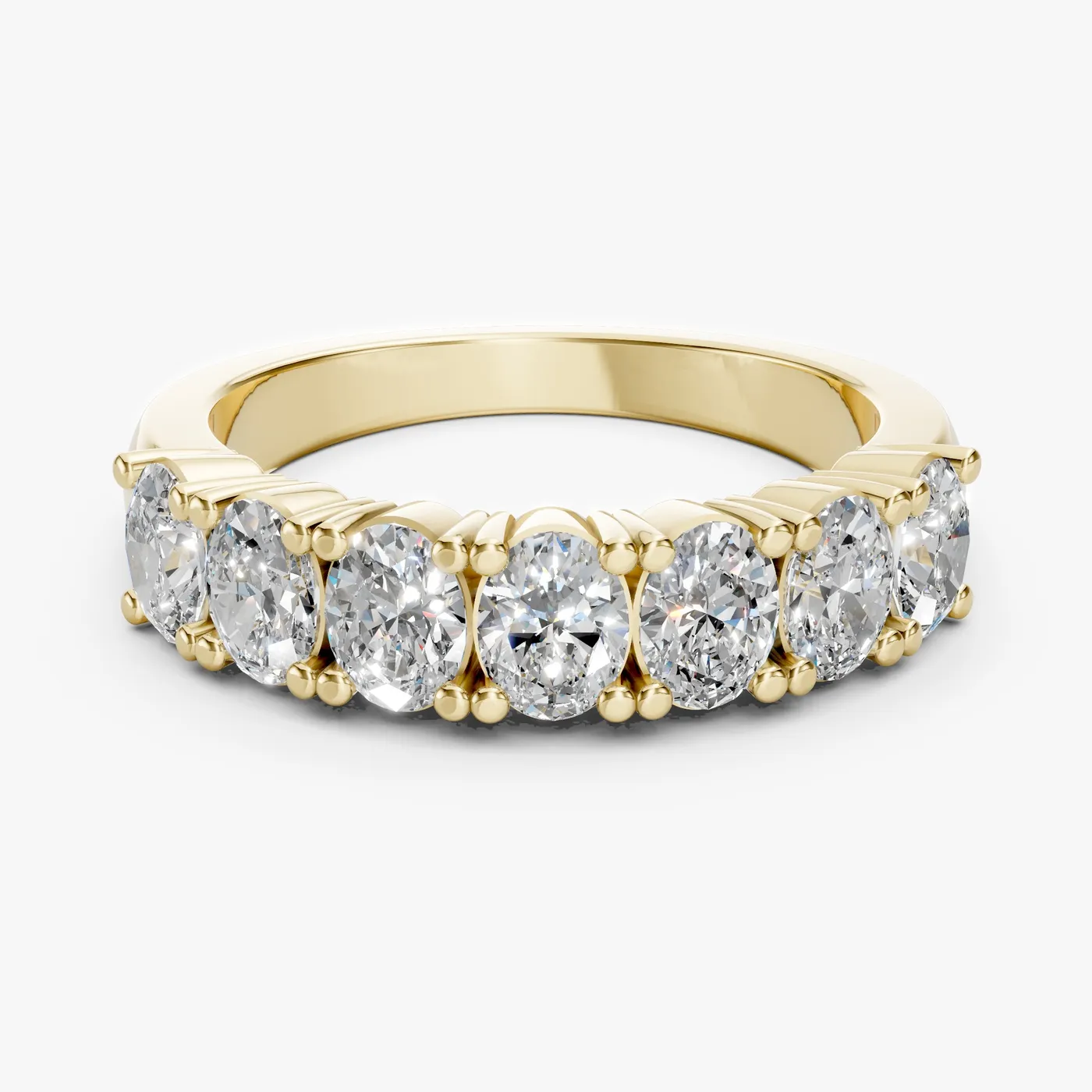 Caelum half-eternity oval band, 14k yellow gold