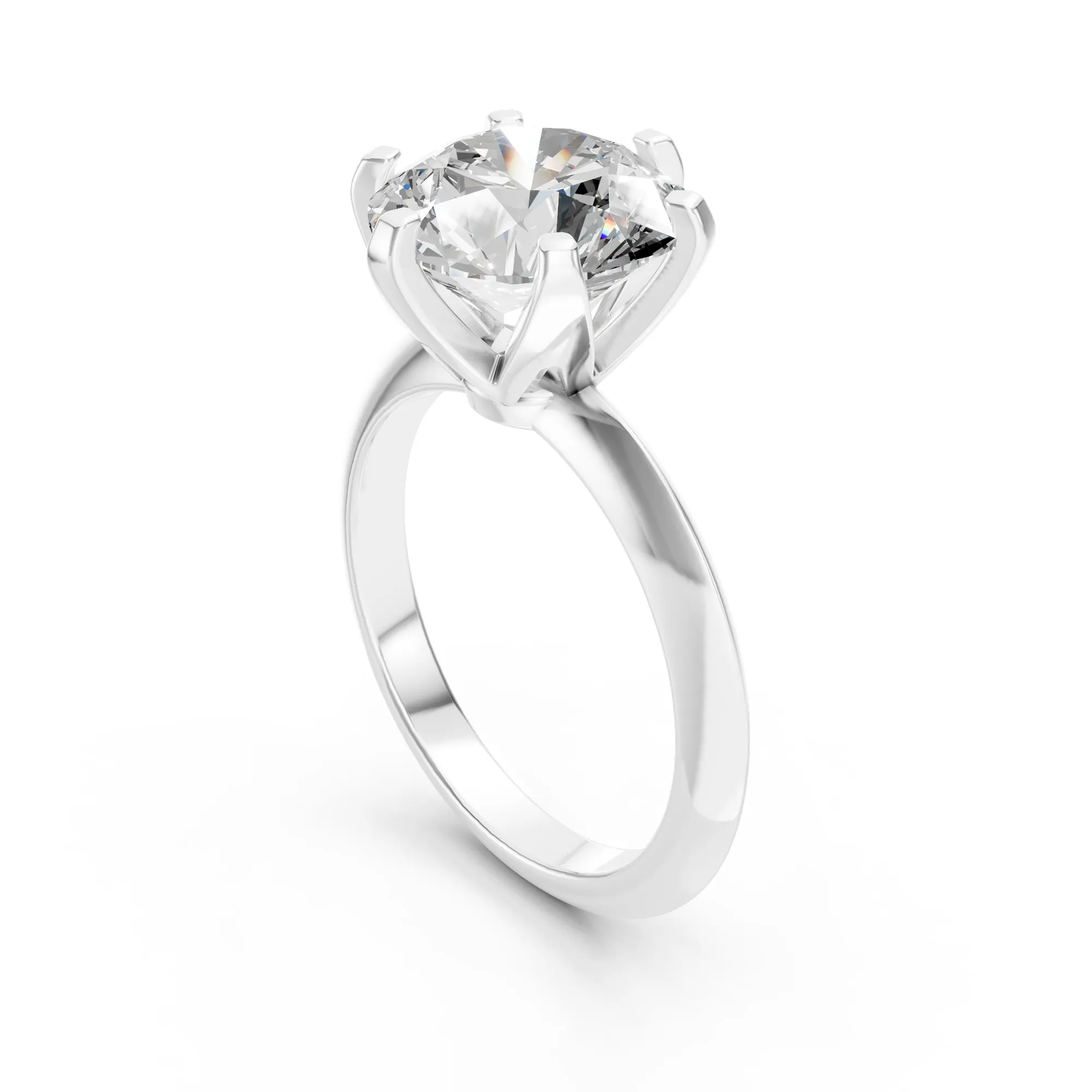 Vega round solitaire ring, view 3, enlarged