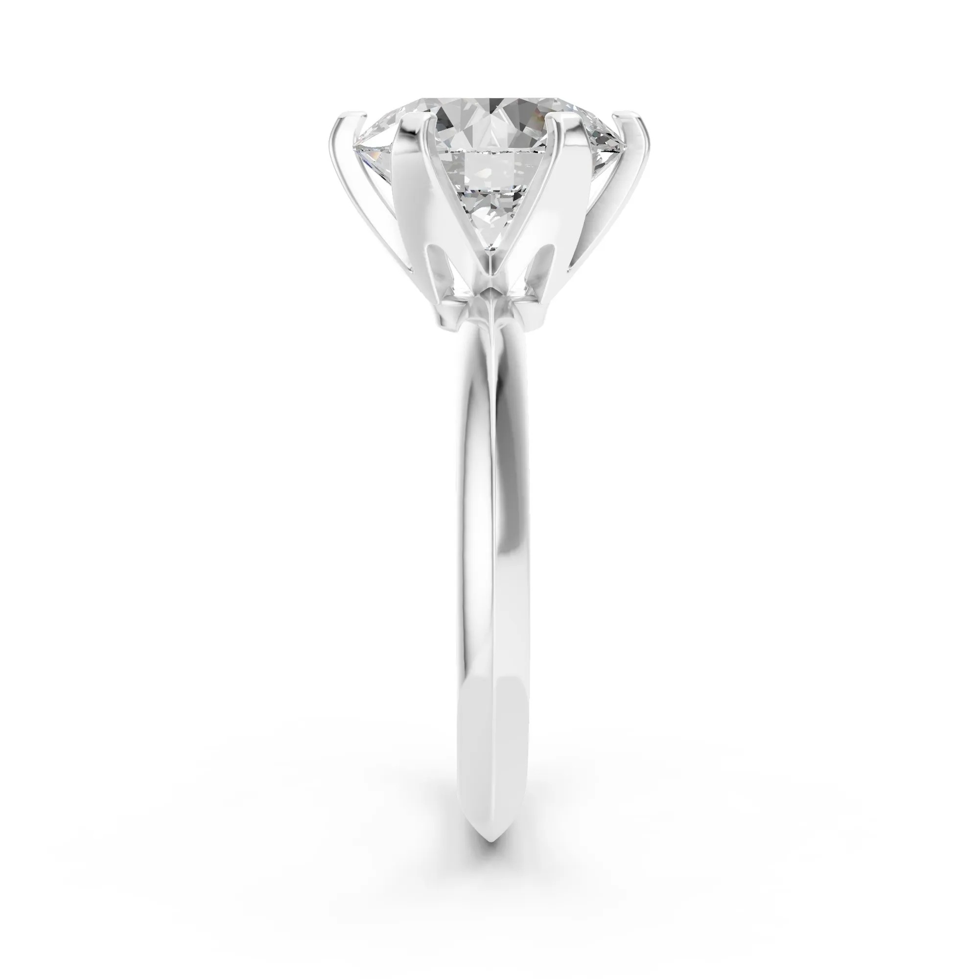 Vega round solitaire ring, view 4, enlarged