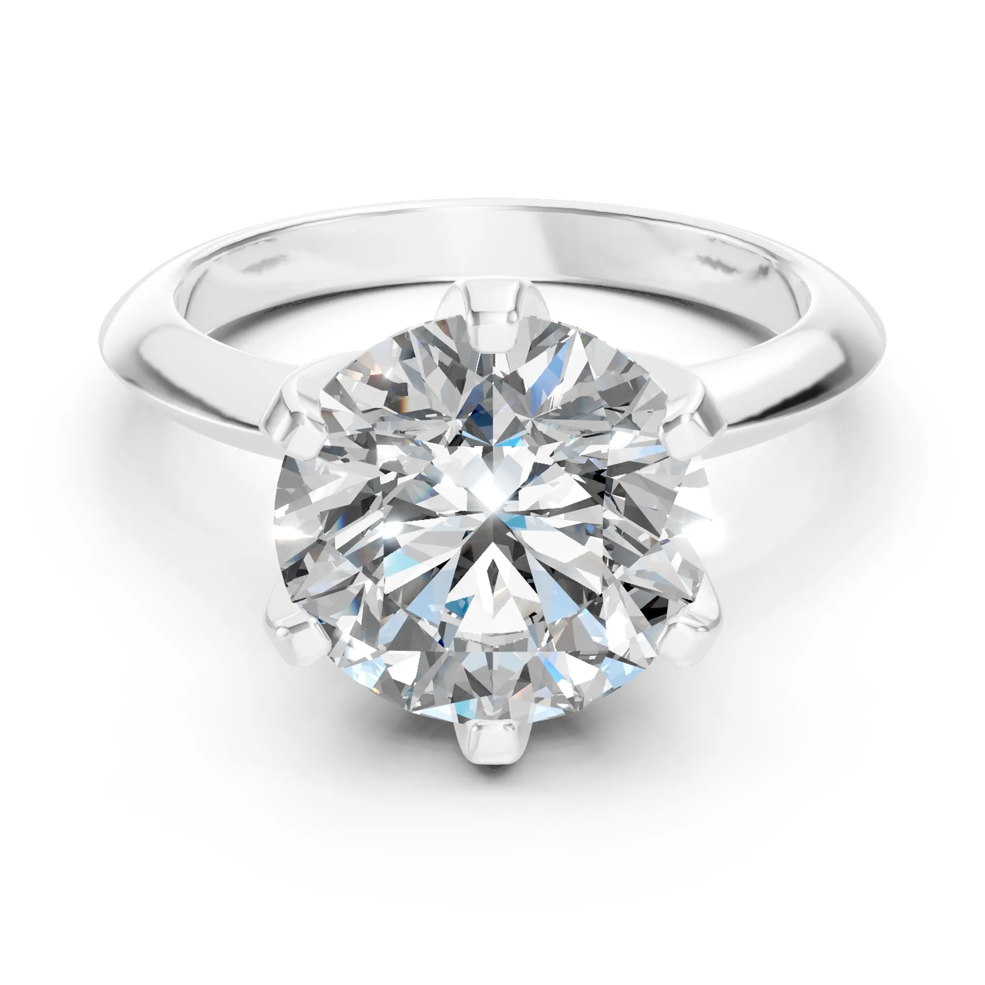 Vega round solitaire ring, view 1, enlarged