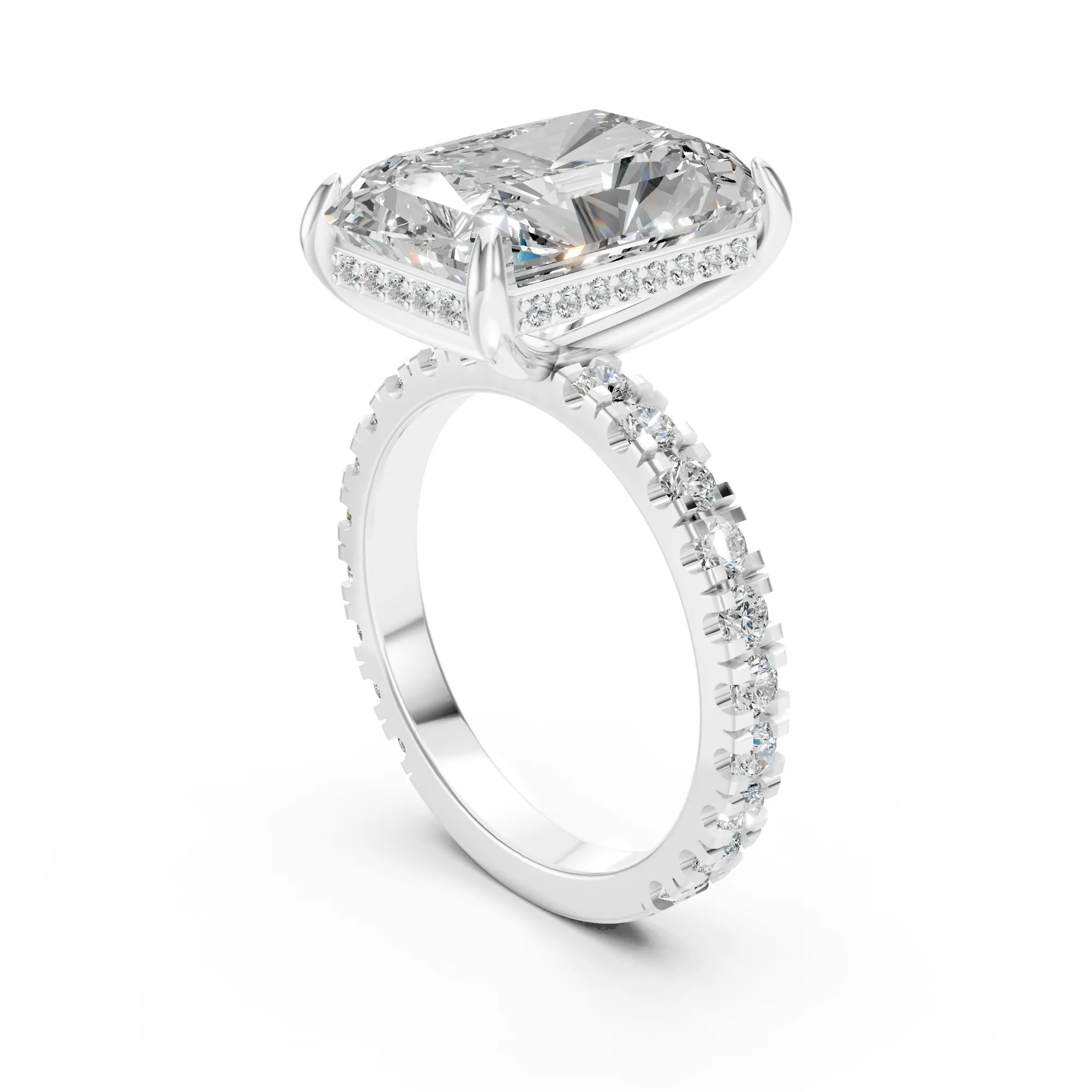 Aura radiant solitaire ring, view 3, enlarged