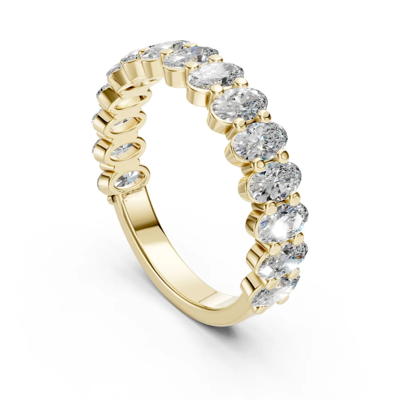 Caelum half-eternity petite band, 14k yellow gold