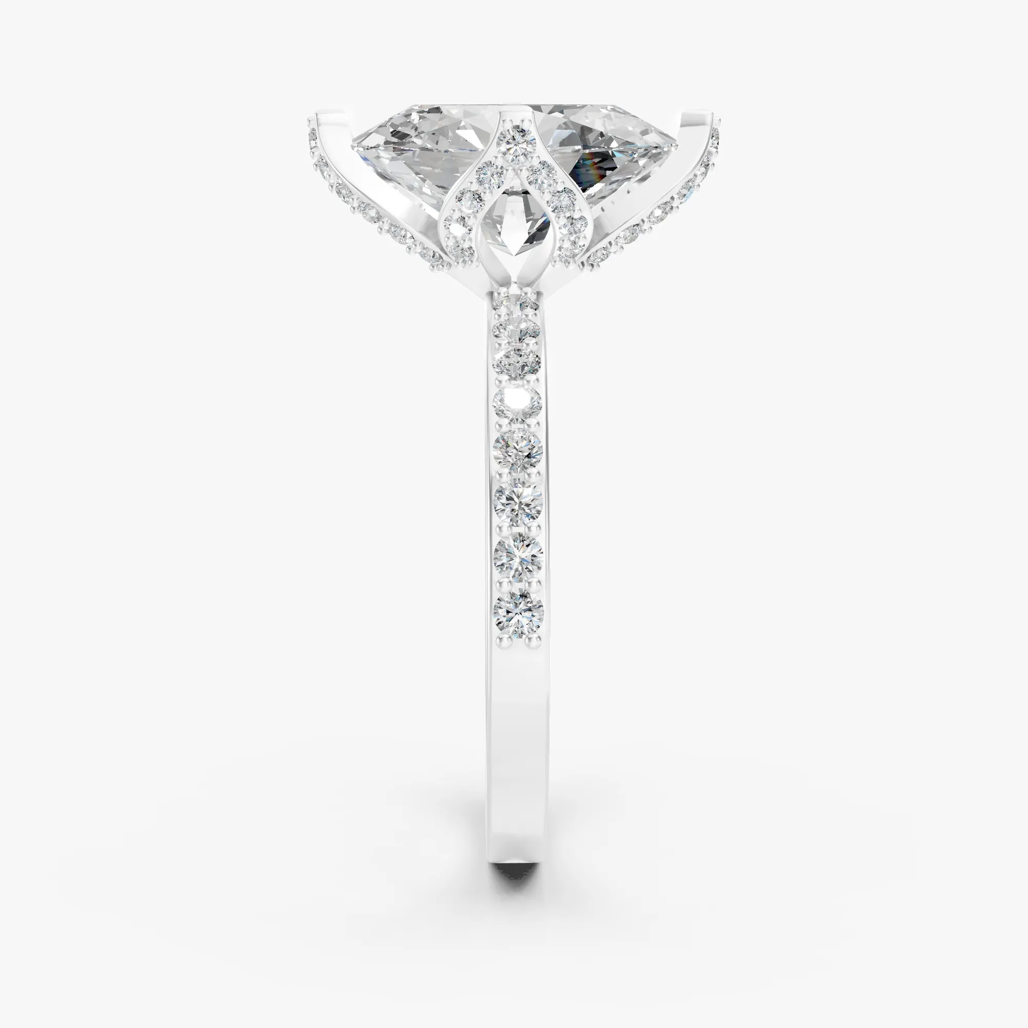 Aura grandiose oval solitaire ring, view 3, enlarged