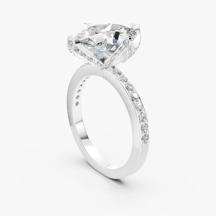 Aura grandiose oval solitaire ring, view 4