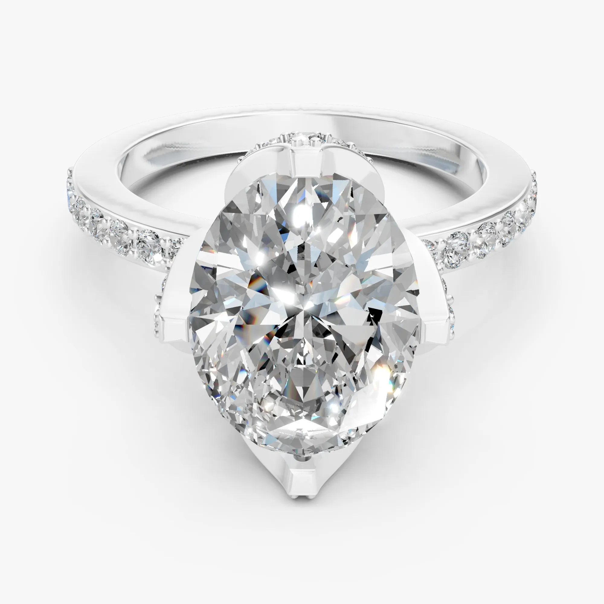 Aura grandiose oval solitaire ring, view 1, enlarged