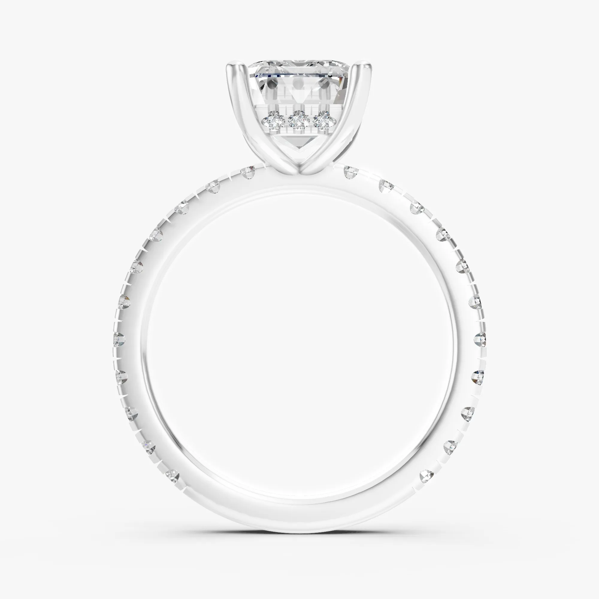 Aura grandiose emerald solitaire ring, view 2, enlarged
