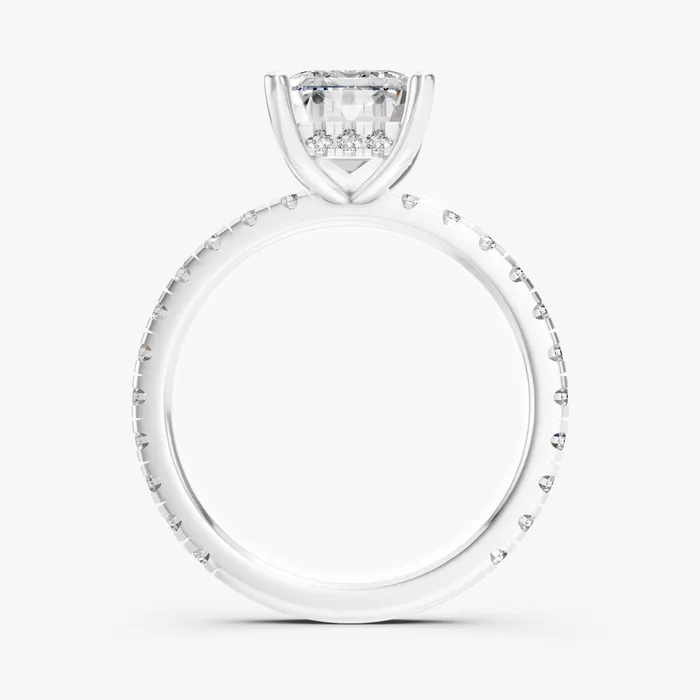 Aura grandiose emerald solitaire ring, view 2
