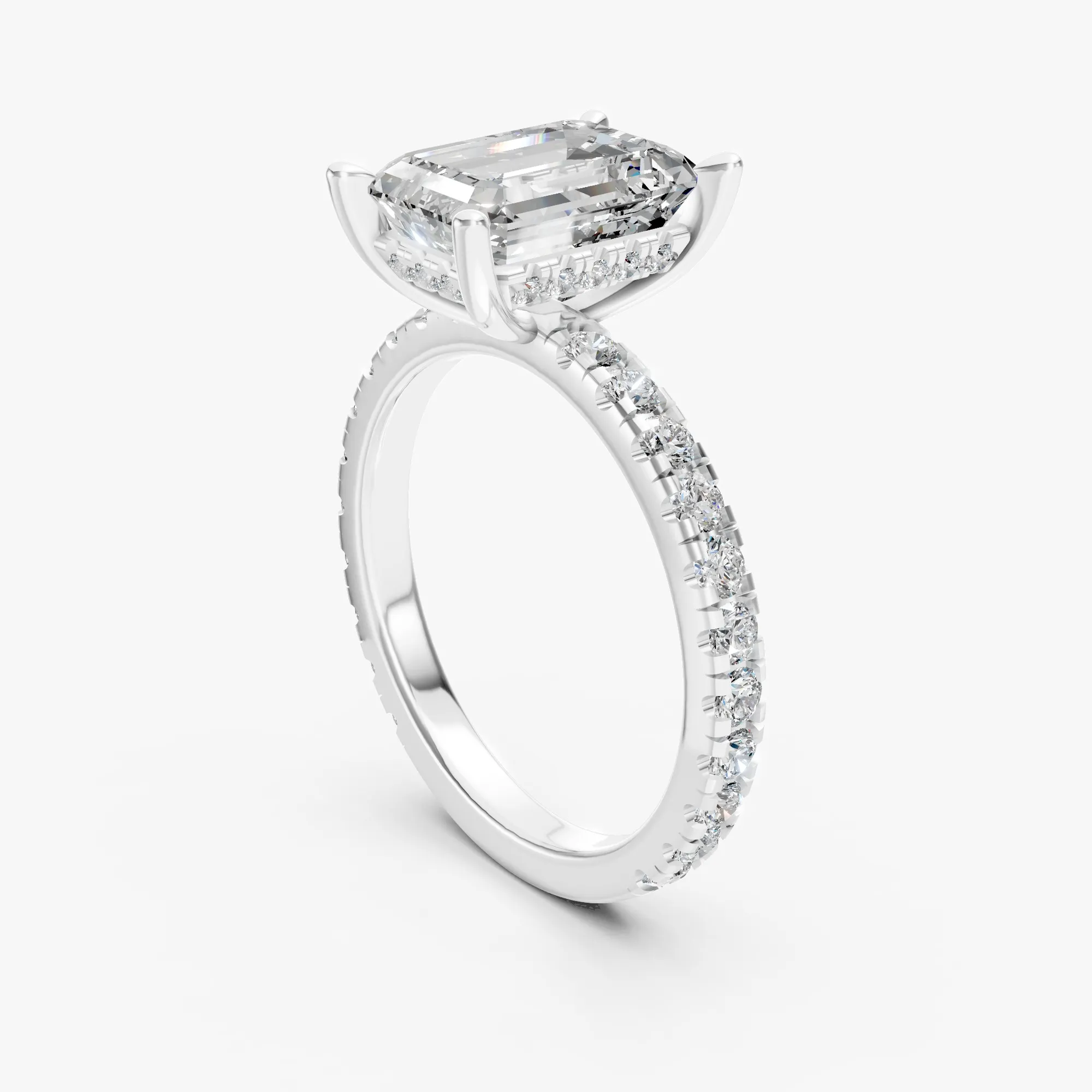 Aura grandiose emerald solitaire ring, view 3, enlarged