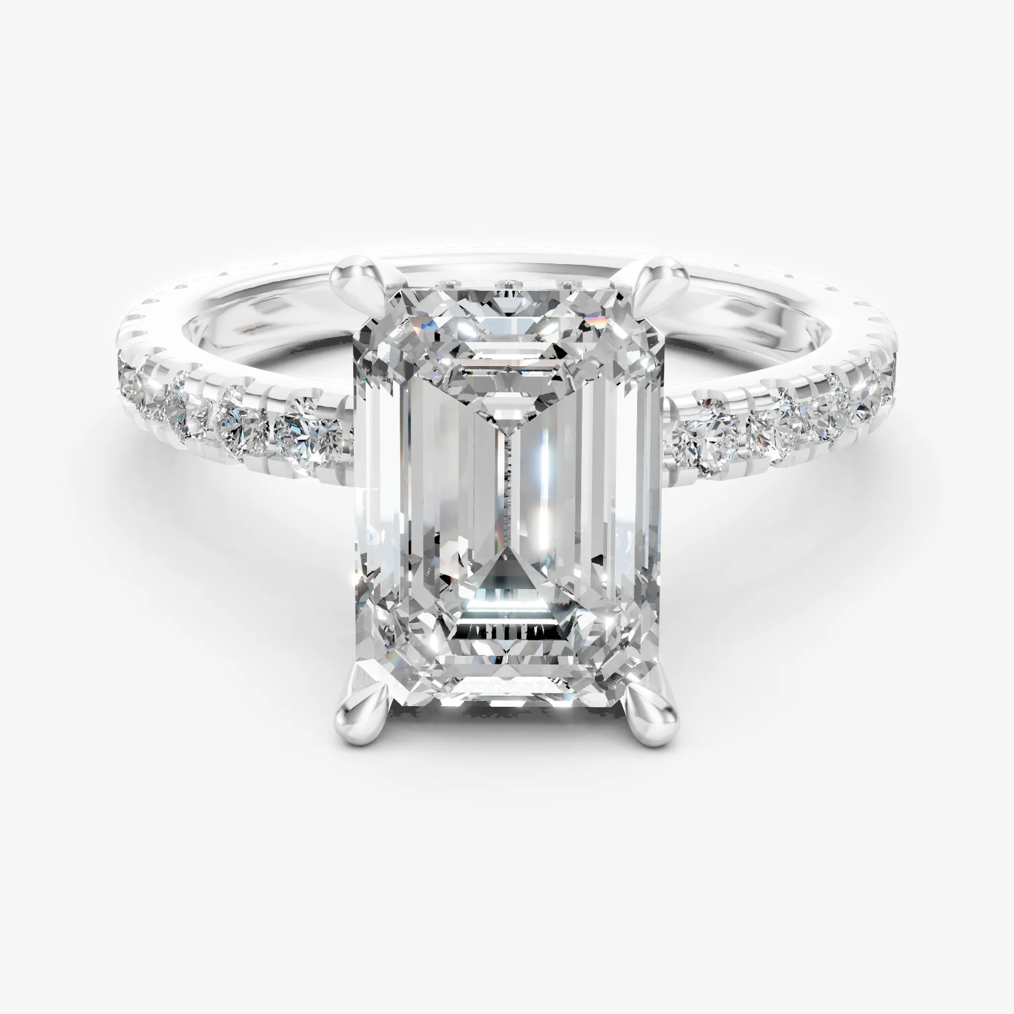 Aura grandiose emerald solitaire ring, view 1, enlarged