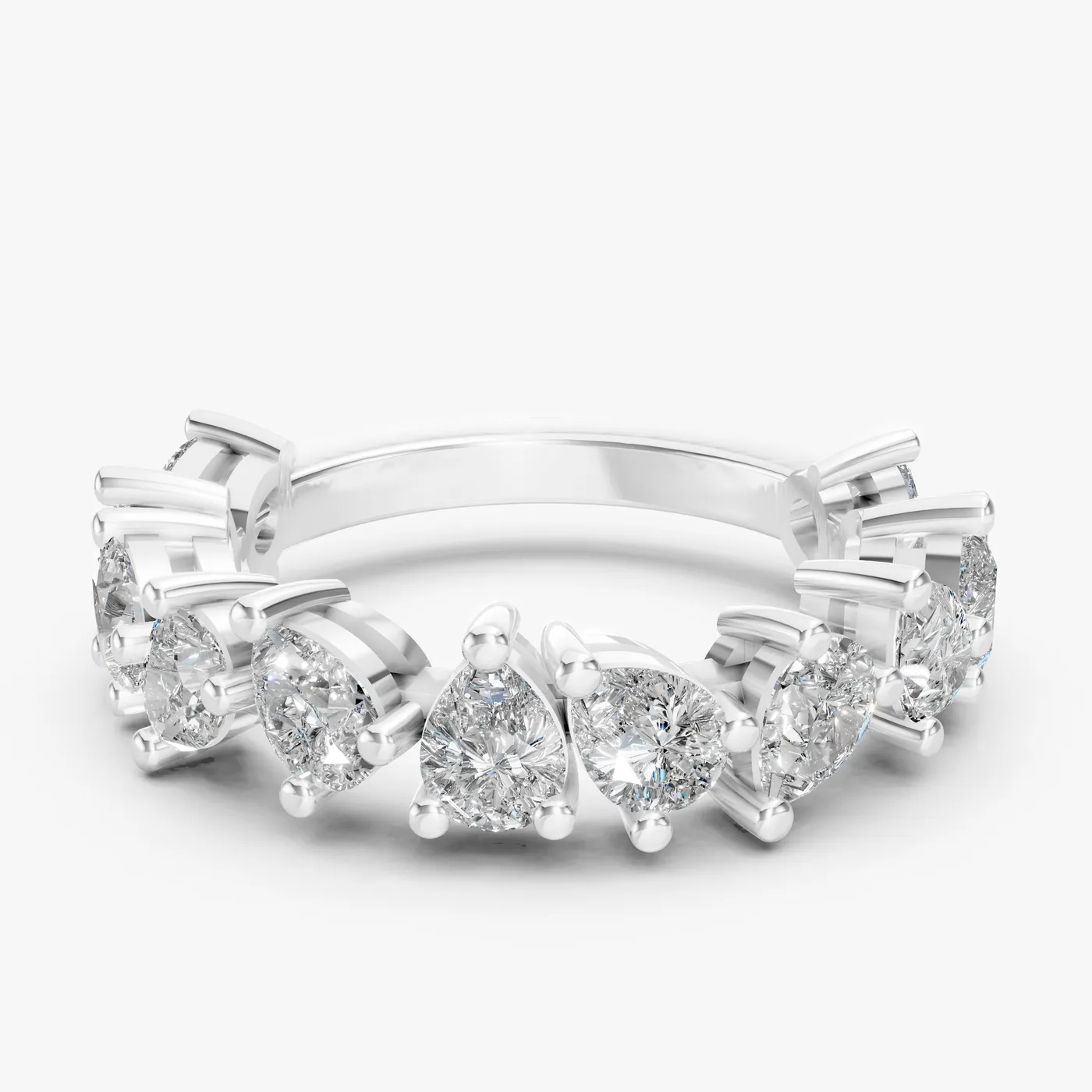 Constellation half-eternity band, 14k white gold
