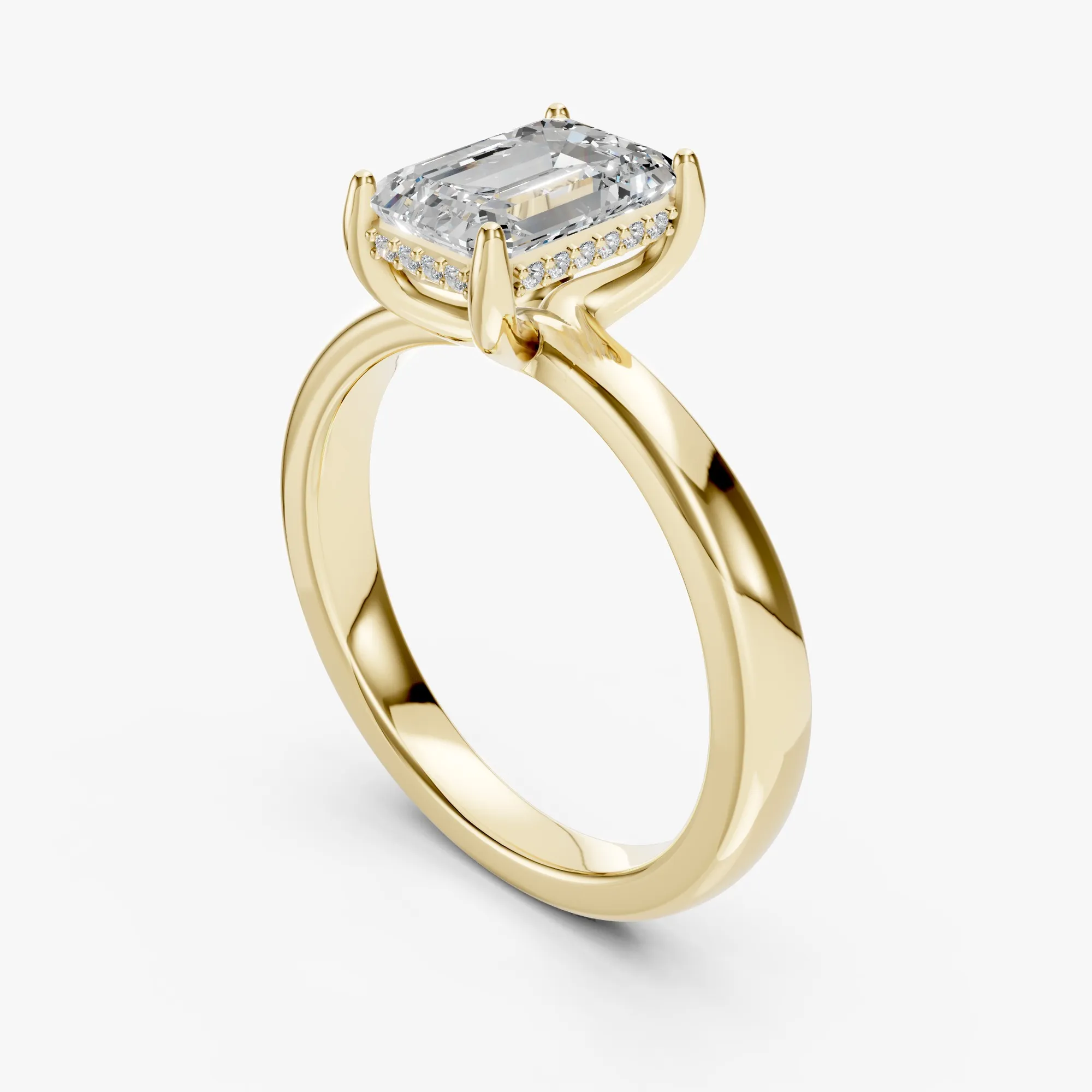 Alba emerald solitaire ring, view 3, enlarged
