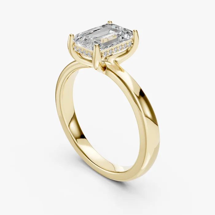 Alba emerald solitaire ring, view 3