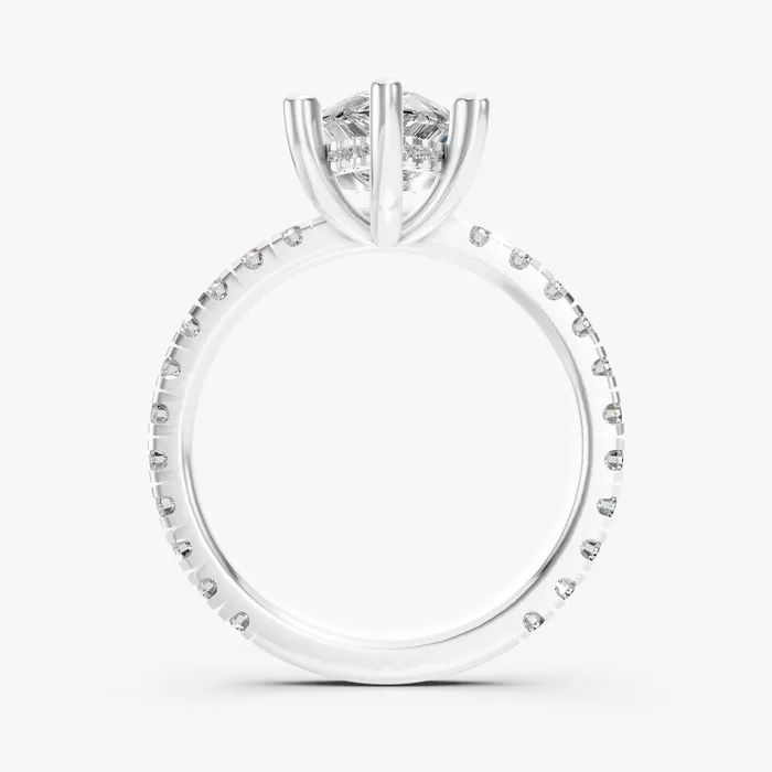 Aura grandiose pear solitaire ring, view 2