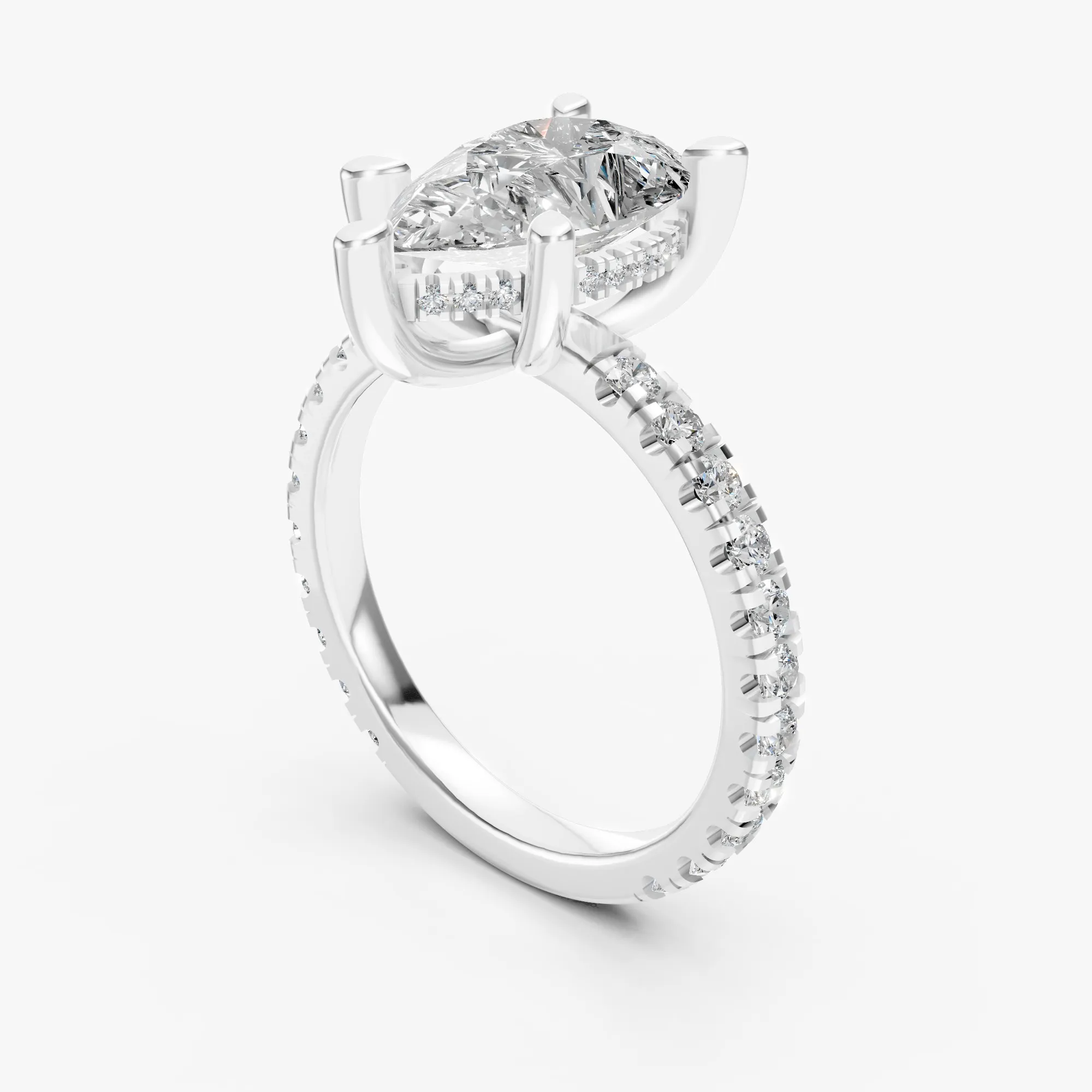 Aura grandiose pear solitaire ring, view 3, enlarged
