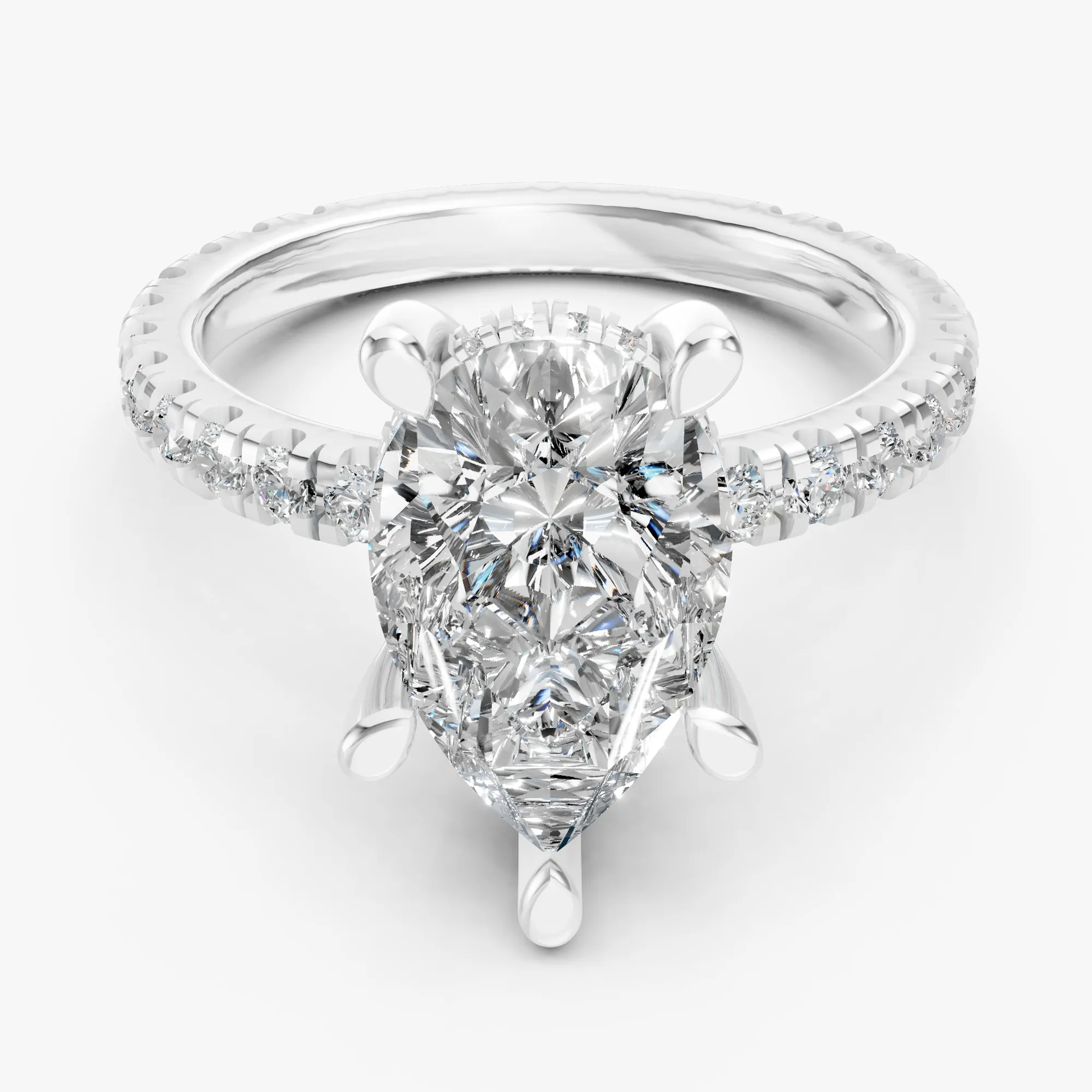 Aura grandiose pear solitaire ring, view 1, enlarged