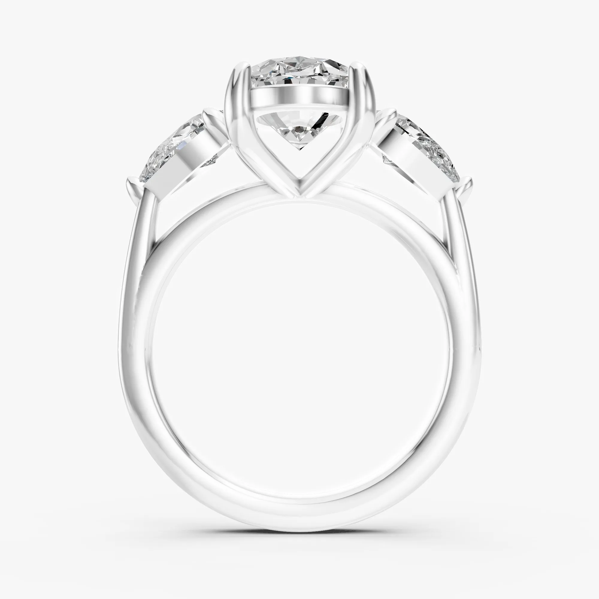 Regalia three stone ring, view 2, enlarged
