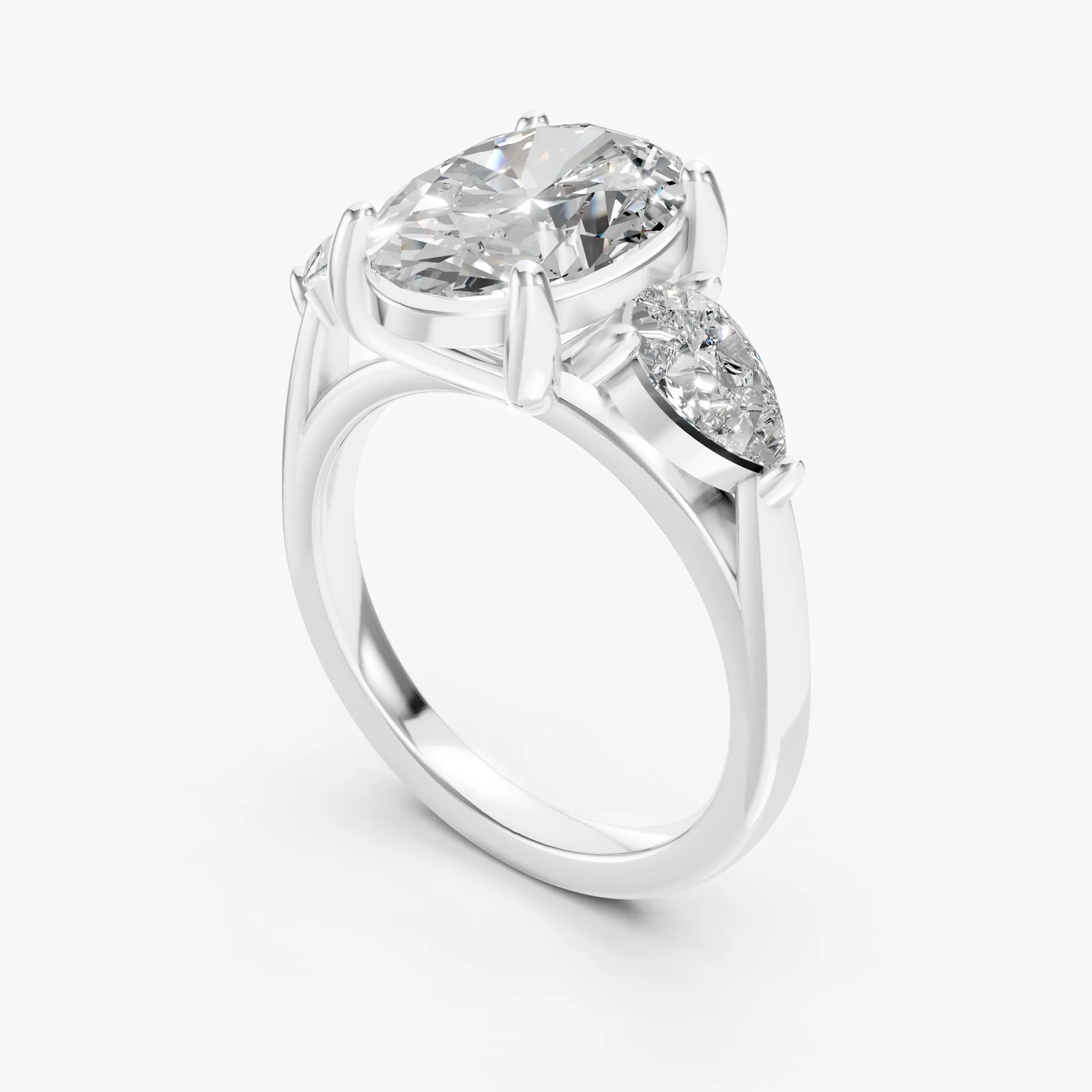 Regalia three stone ring, view 3, enlarged