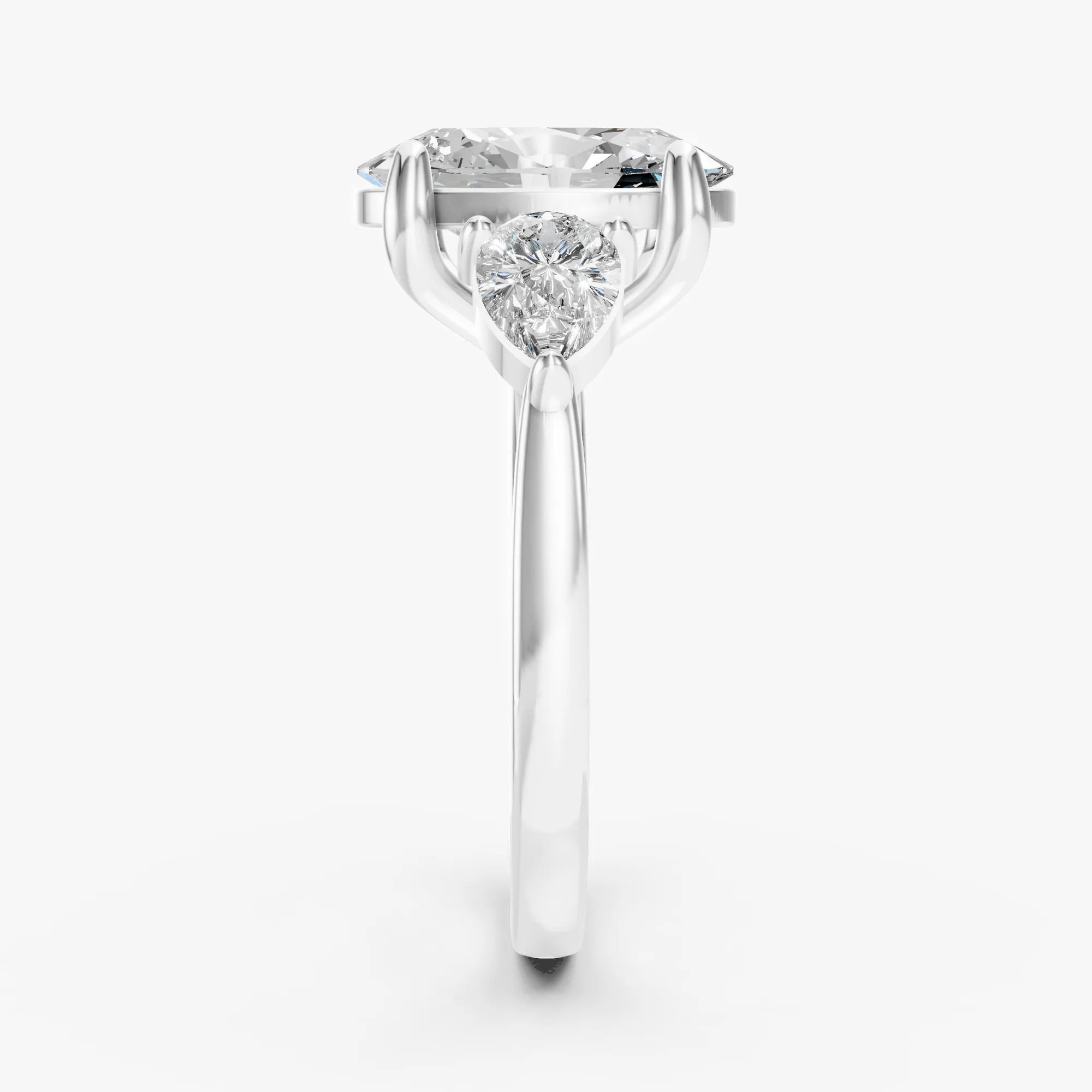 Regalia three stone ring, view 4, enlarged