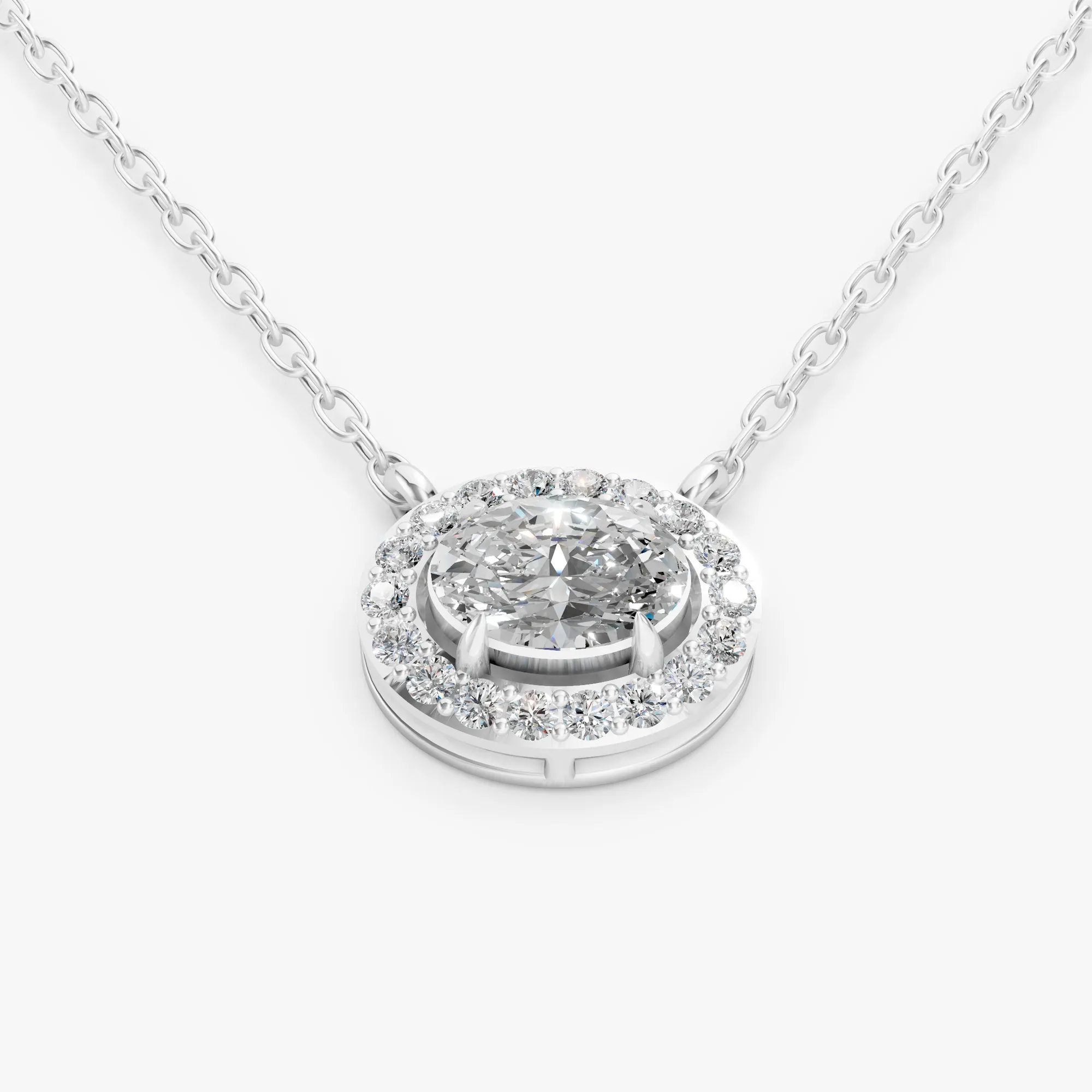Aura oval solitaire pendant, view 1, enlarged