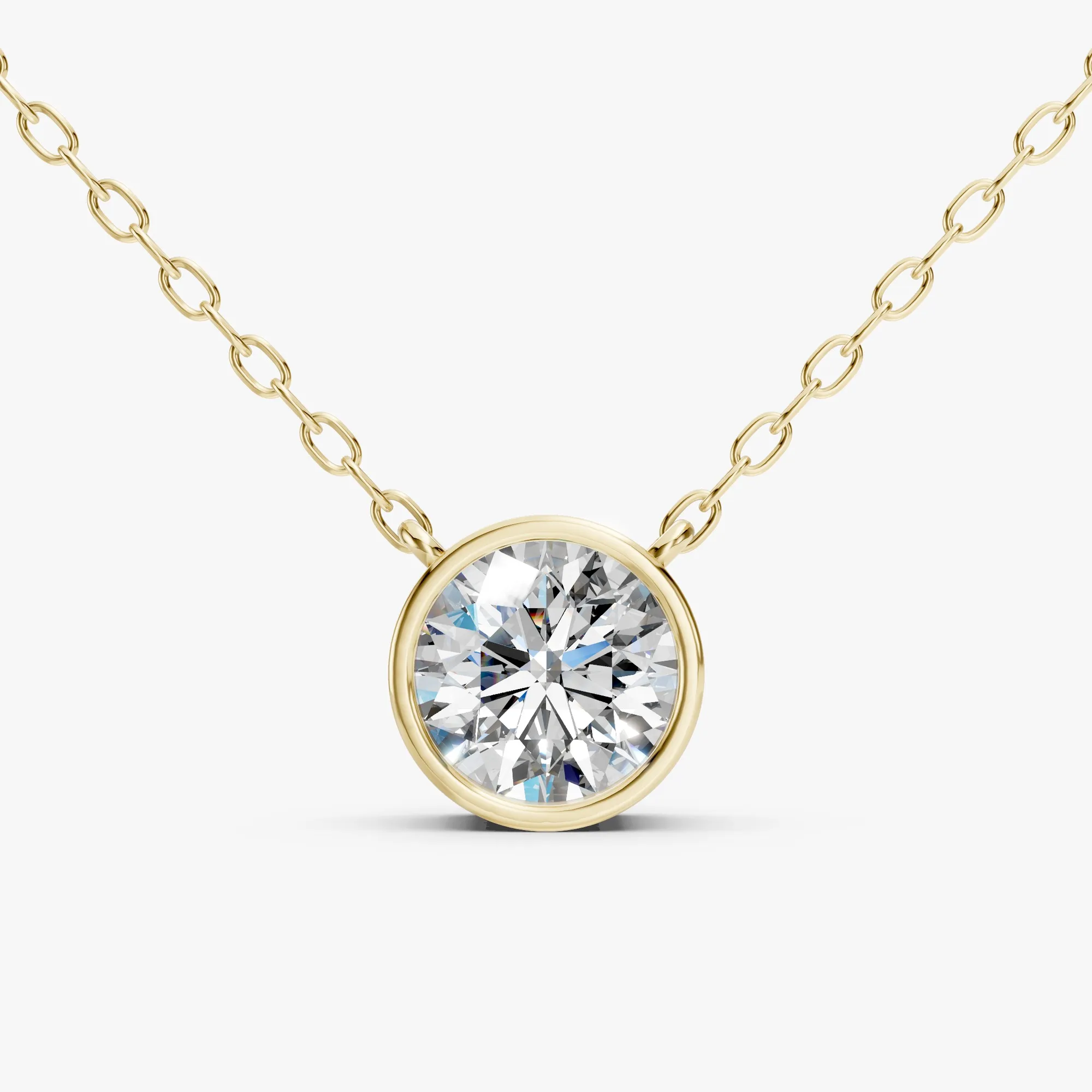 Encompasse round solitaire pendant, view 2, enlarged