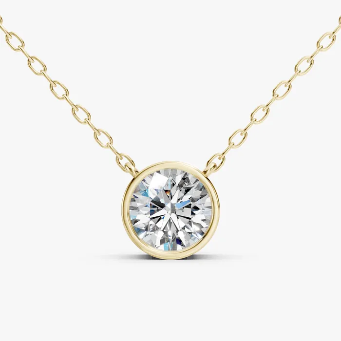 Encompasse round solitaire pendant, view 2