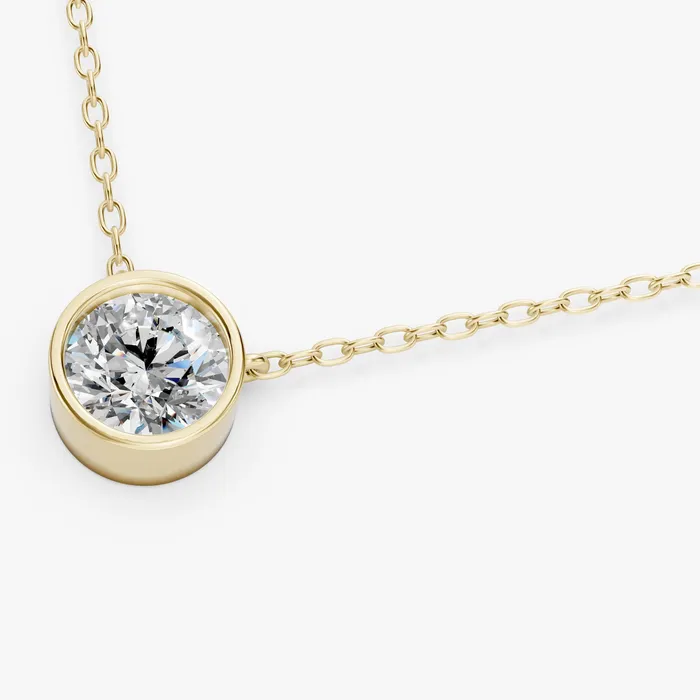 Encompasse round solitaire pendant, view 3