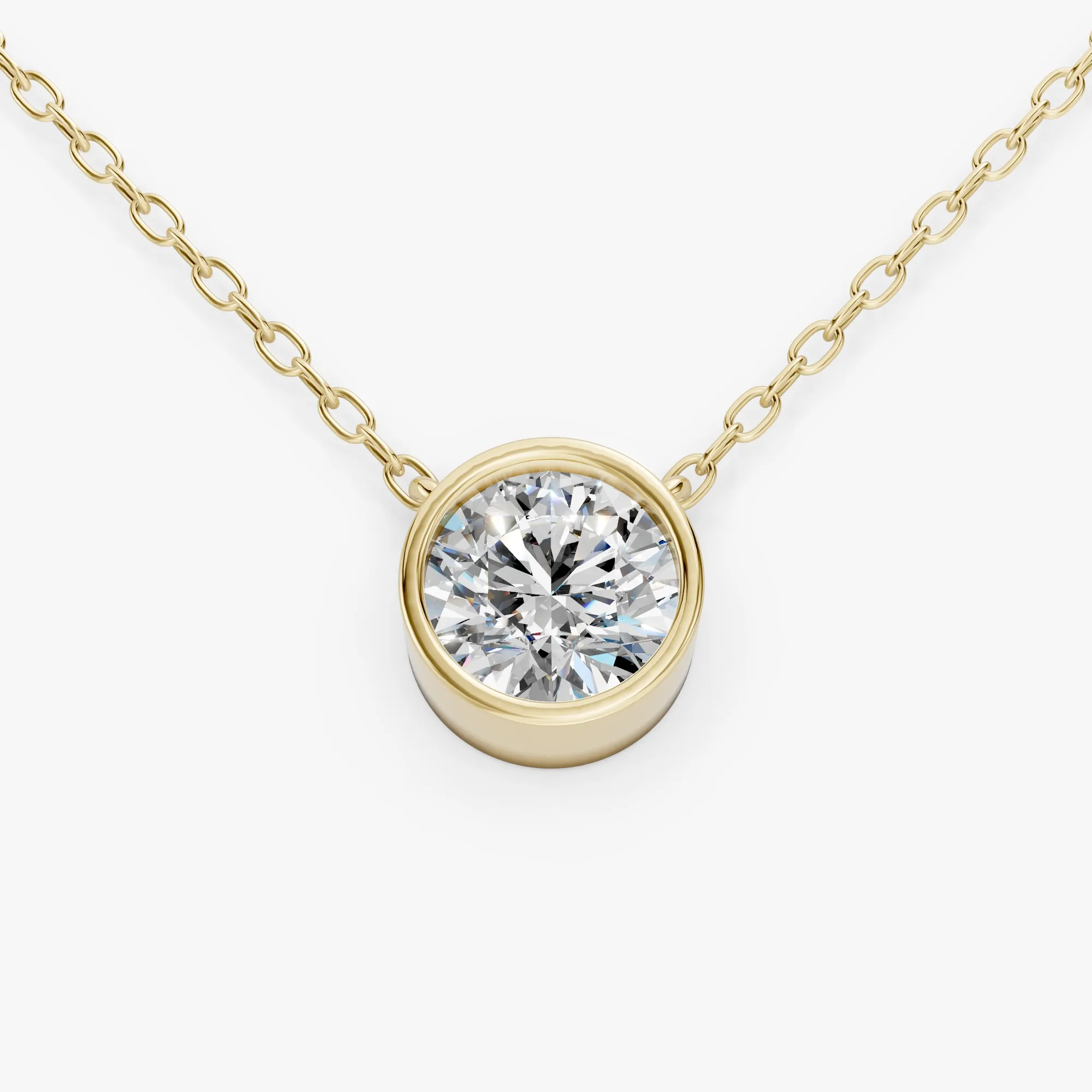 Encompasse round solitaire pendant, view 1, enlarged