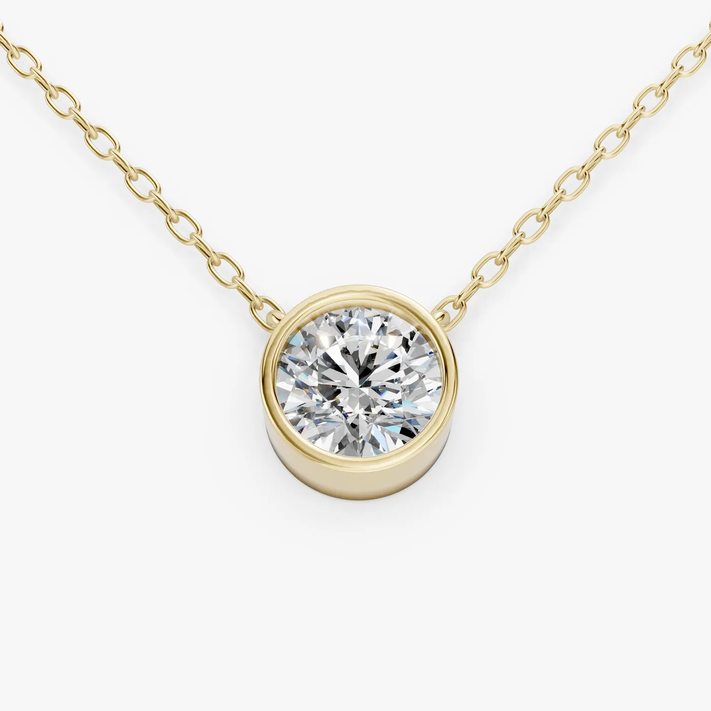 Encompasse round solitaire pendant, 14k yellow gold