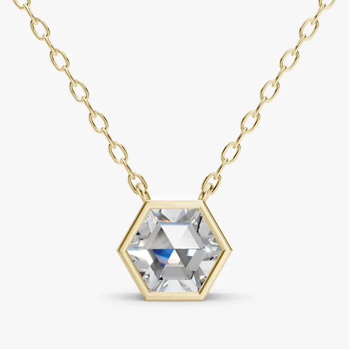 Encompasse hexagon solitaire pendant, view 2