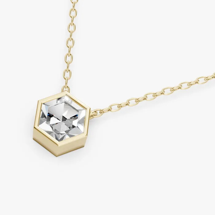 Encompasse hexagon solitaire pendant, view 3