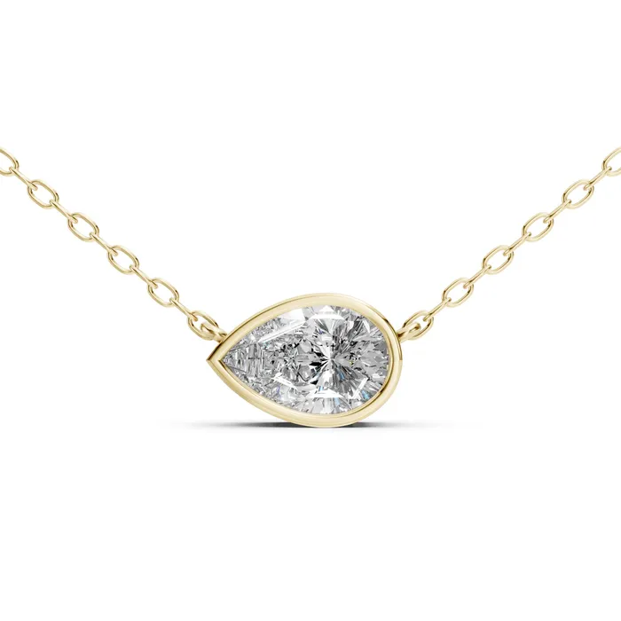 Encompasse pear solitaire pendant, view 2