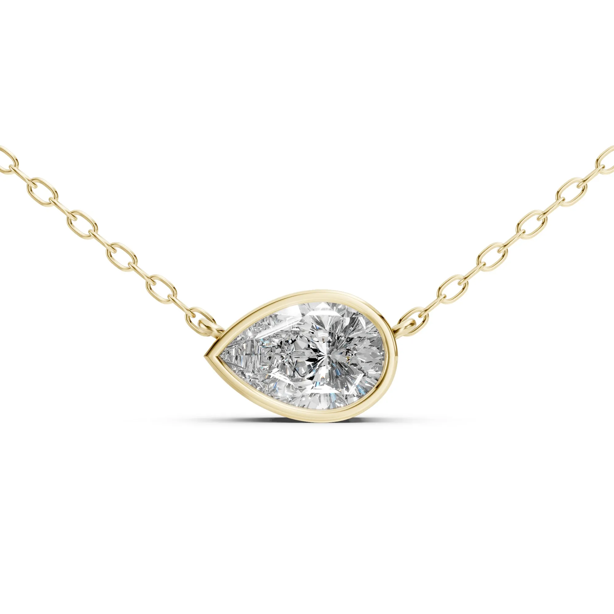 Encompasse pear solitaire pendant, view 2, enlarged
