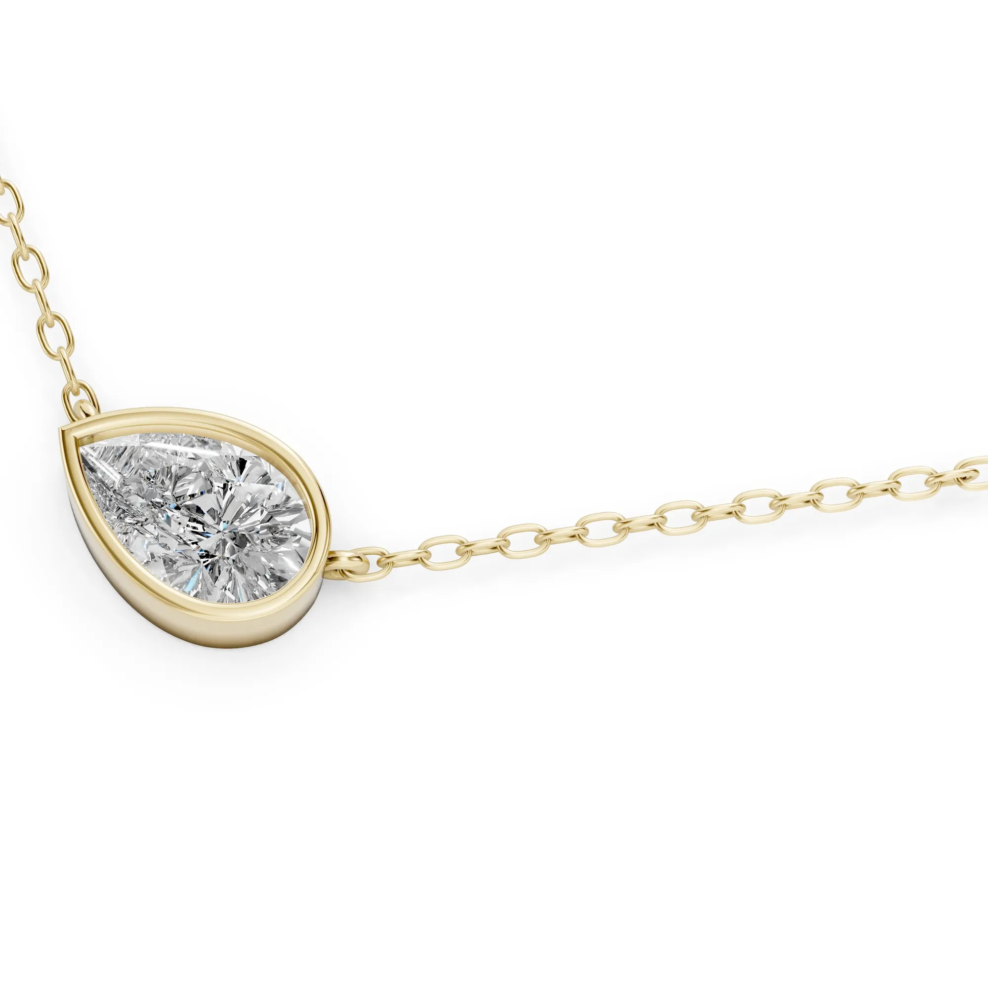 Encompasse pear solitaire pendant, view 3, enlarged