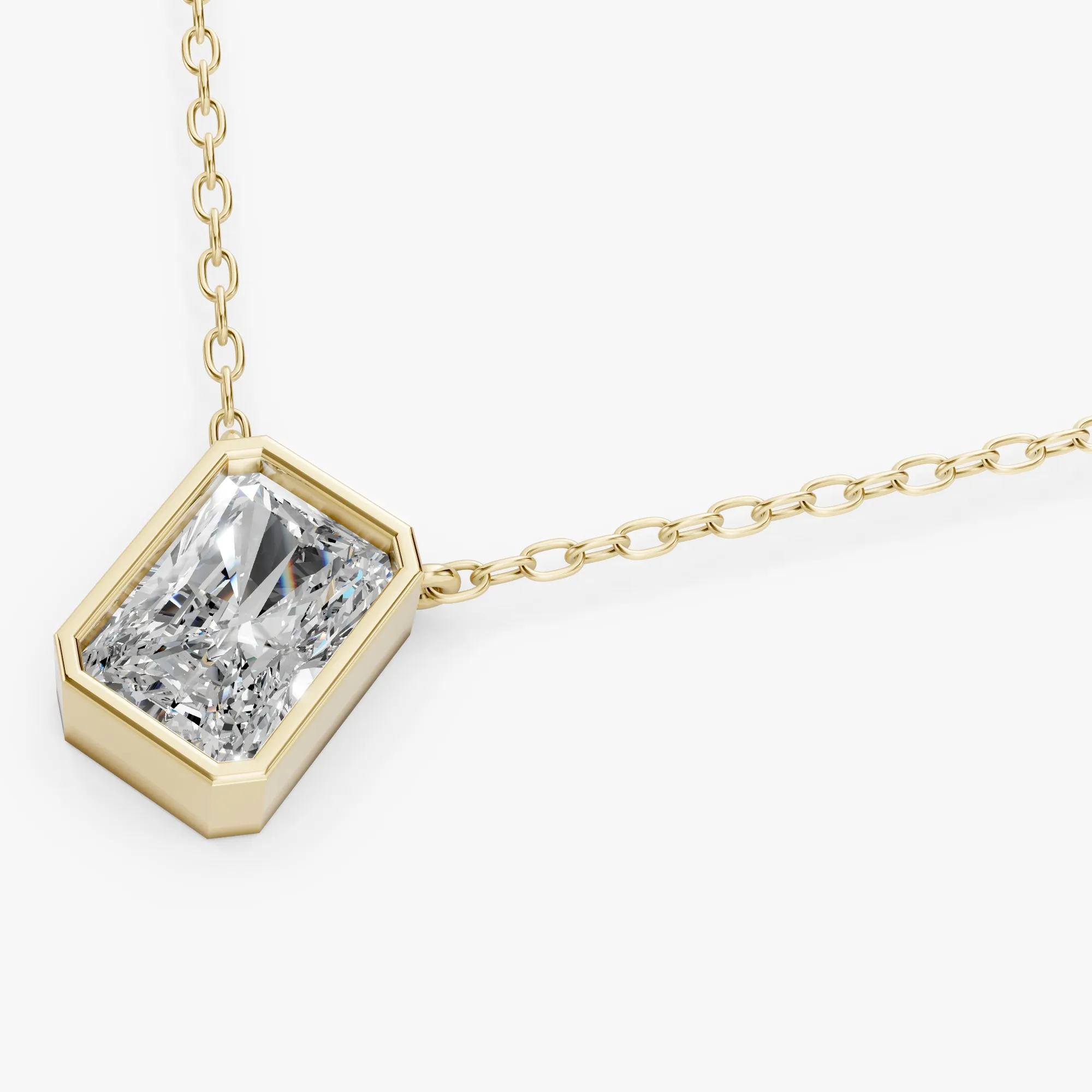 Encompasse radiant solitaire pendant, view 3, enlarged