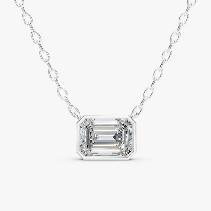 Encompasse emerald solitaire pendant, view 3