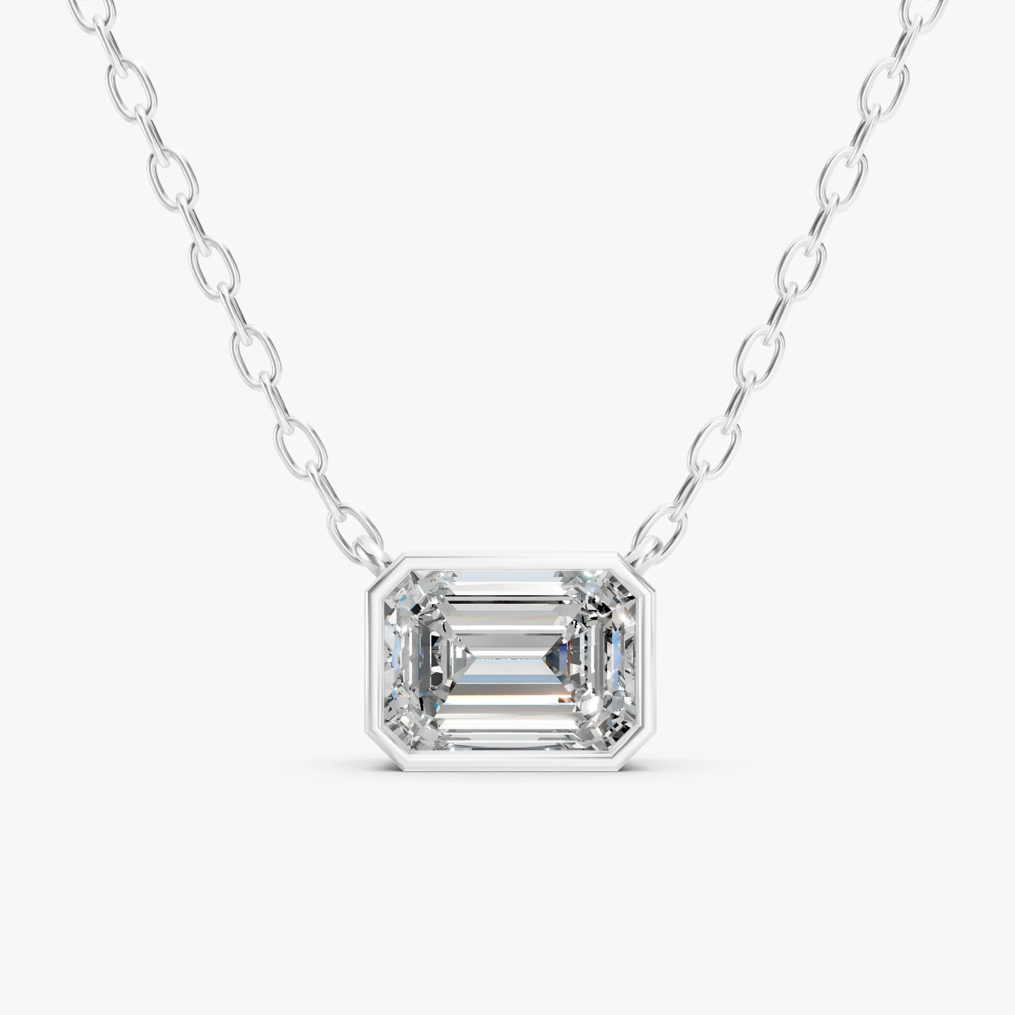 Encompasse emerald solitaire pendant, view 3, enlarged