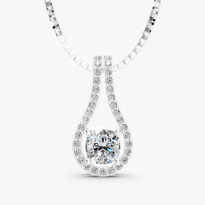 Aura grandiose cushion pendant, view 3
