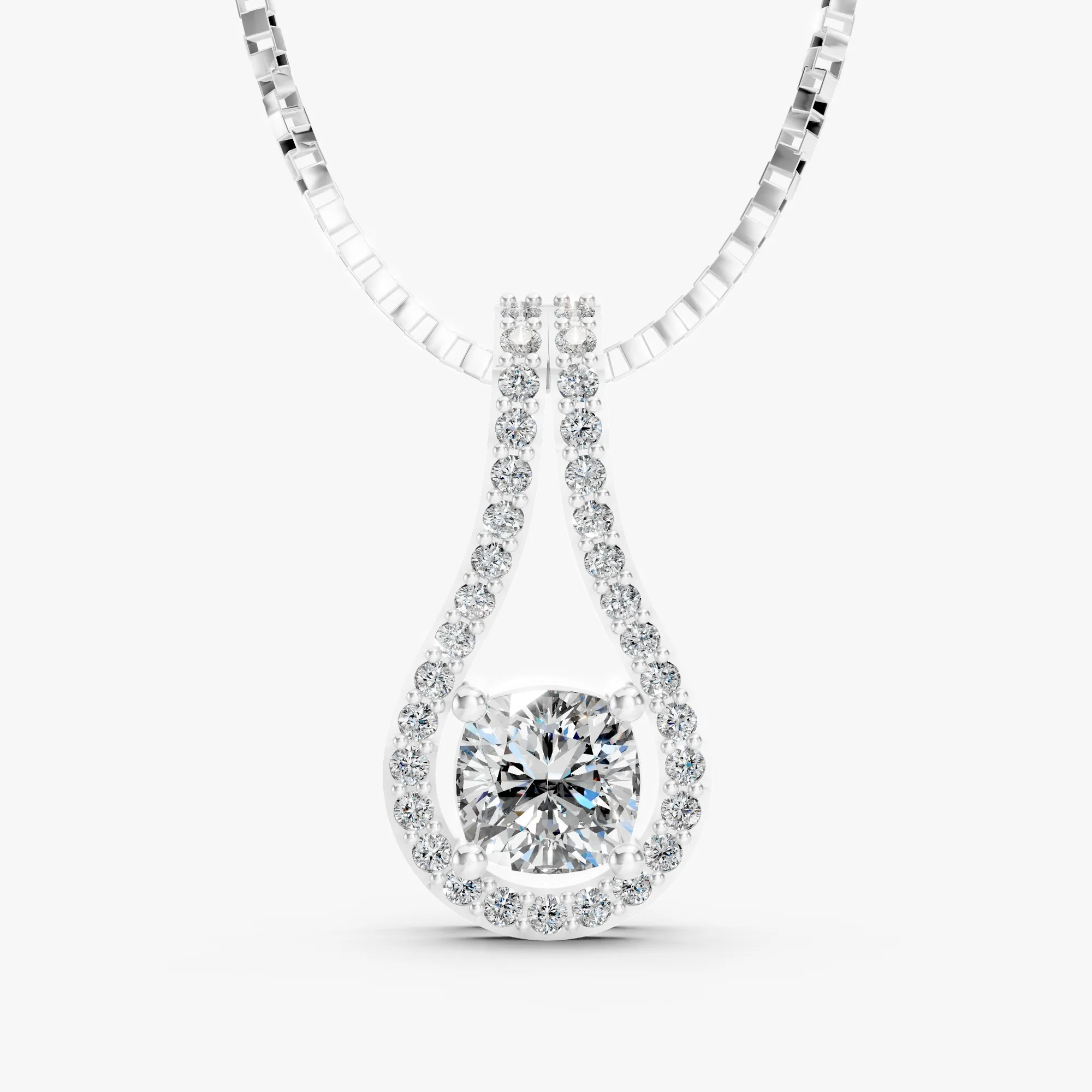 Aura grandiose cushion pendant, view 3, enlarged