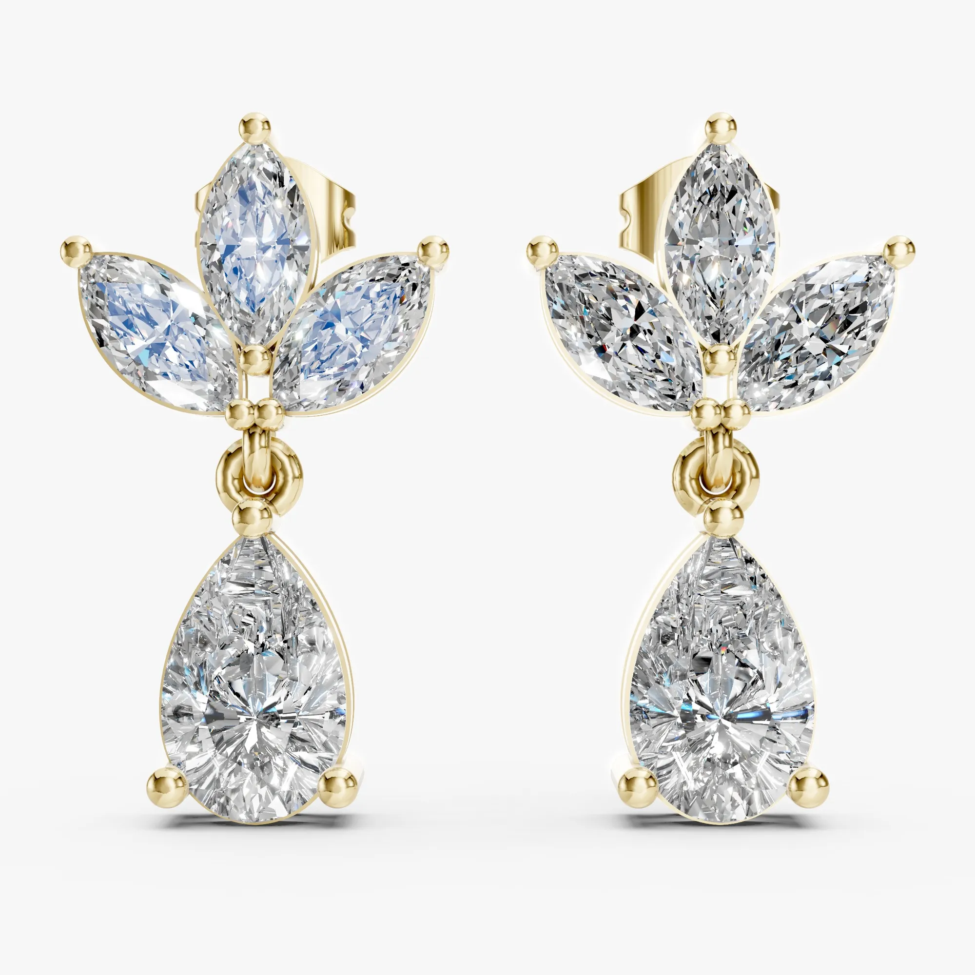 Zenith pear-marquise drops, view 2, enlarged