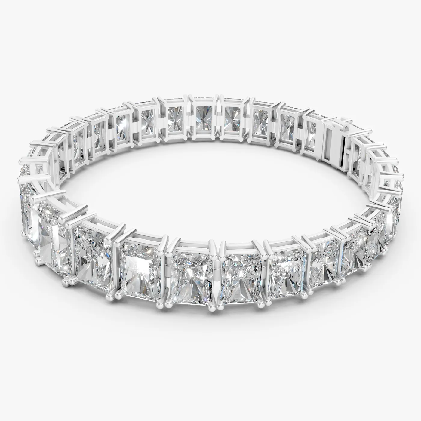 Riviera emerald bracelet, 14k white gold